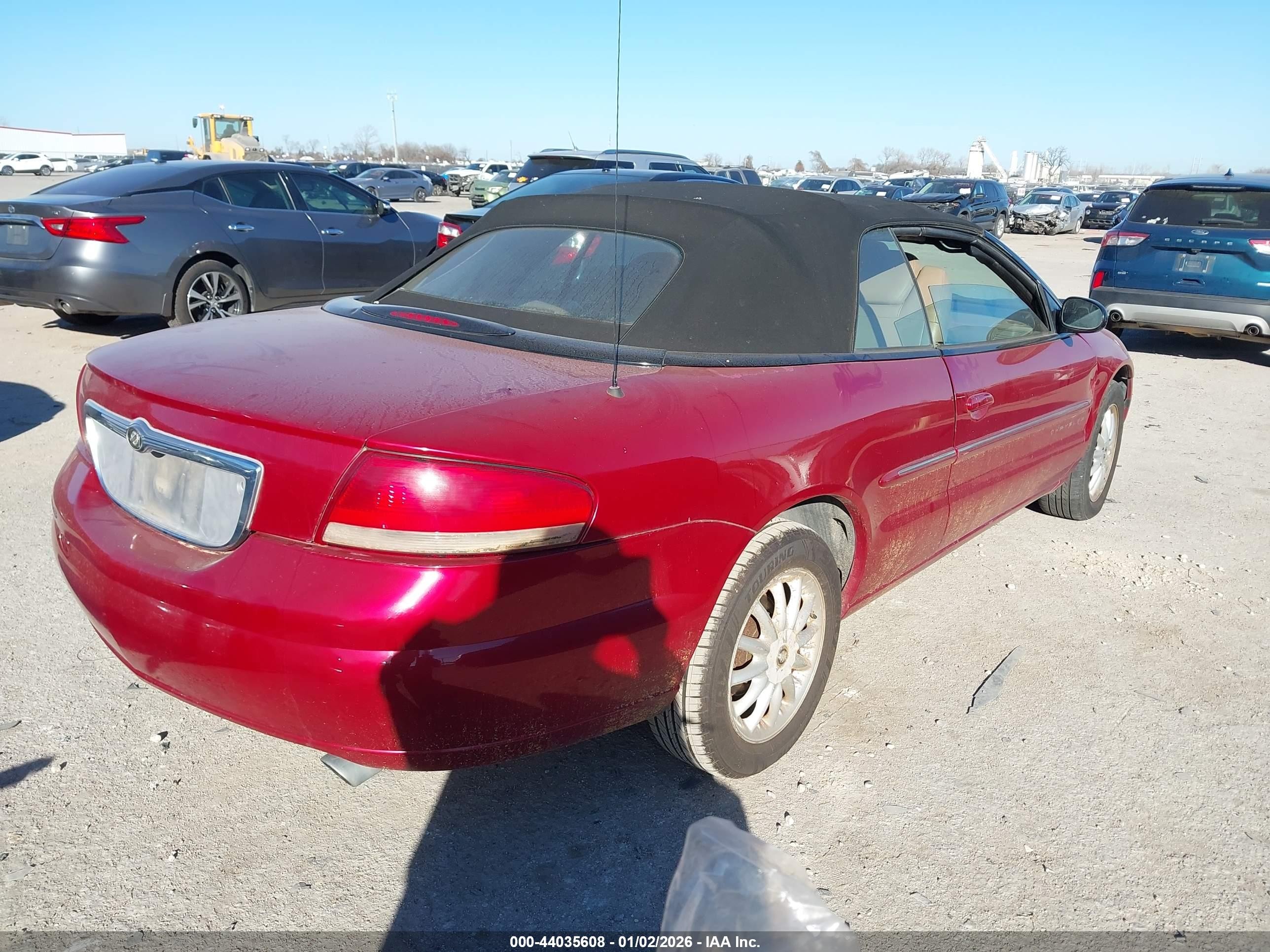 2001 Chrysler Sebring Lxi Красный vin: 1C3EL55U51N606070