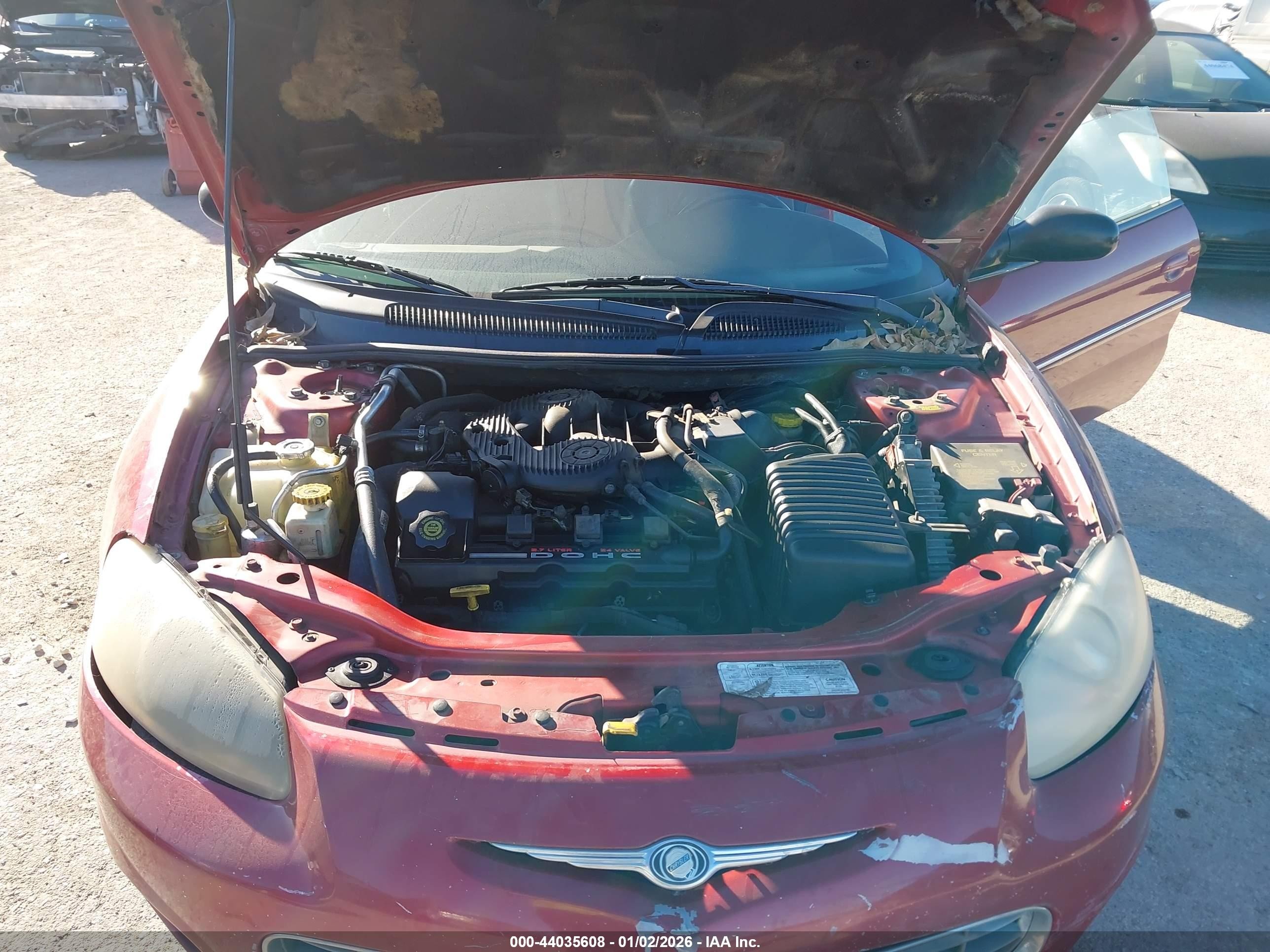 2001 Chrysler Sebring Lxi Красный vin: 1C3EL55U51N606070