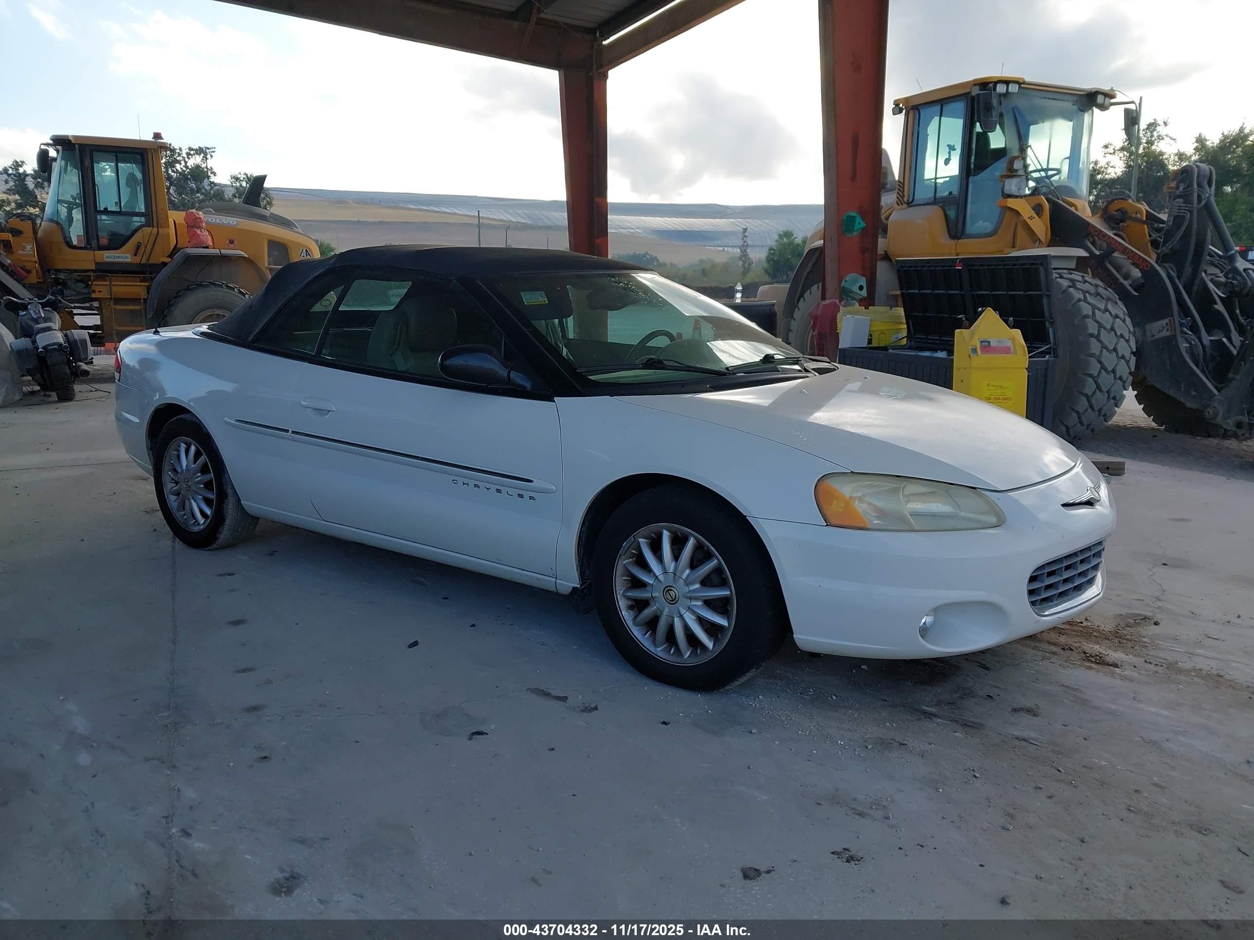 2001 Chrysler Sebring Lxi White vin: 1C3EL55U51N726404