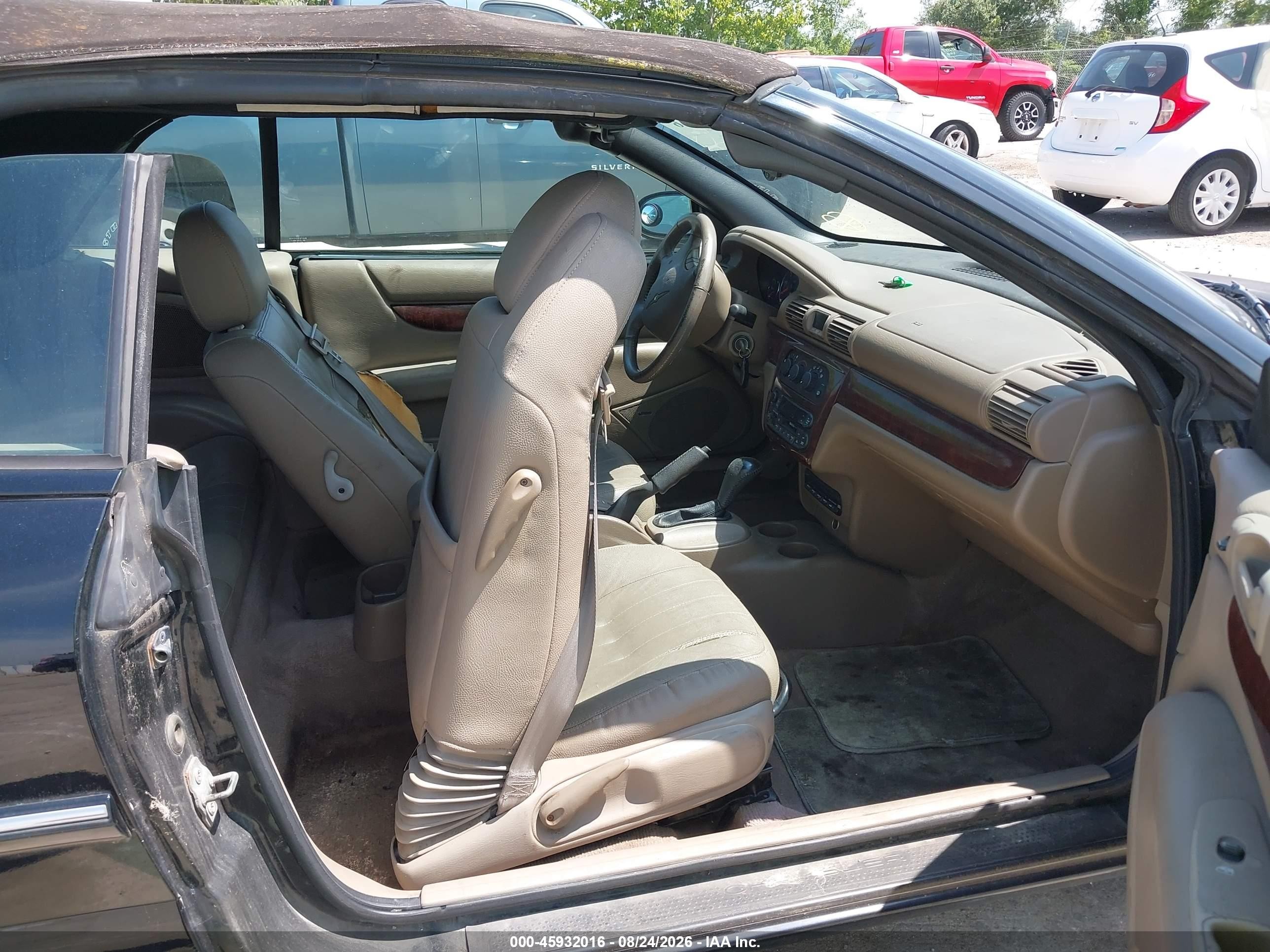 2001 Chrysler Sebring Lxi Black vin: 1C3EL55U61N631043