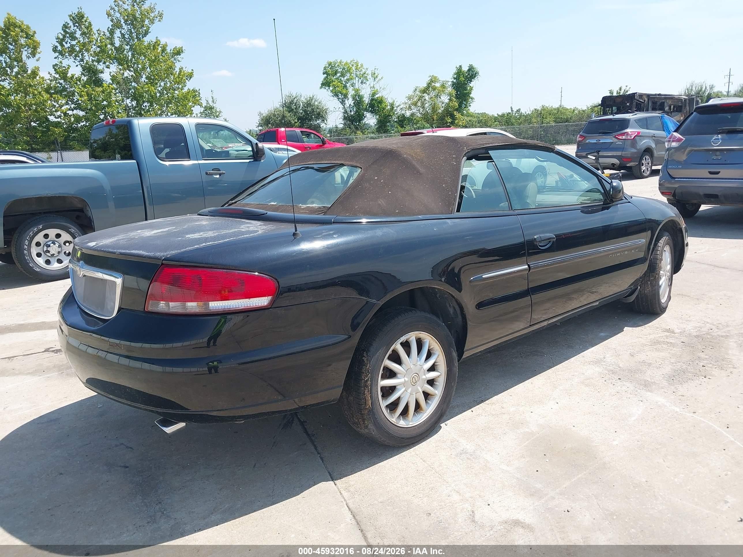 2001 Chrysler Sebring Lxi Black vin: 1C3EL55U61N631043
