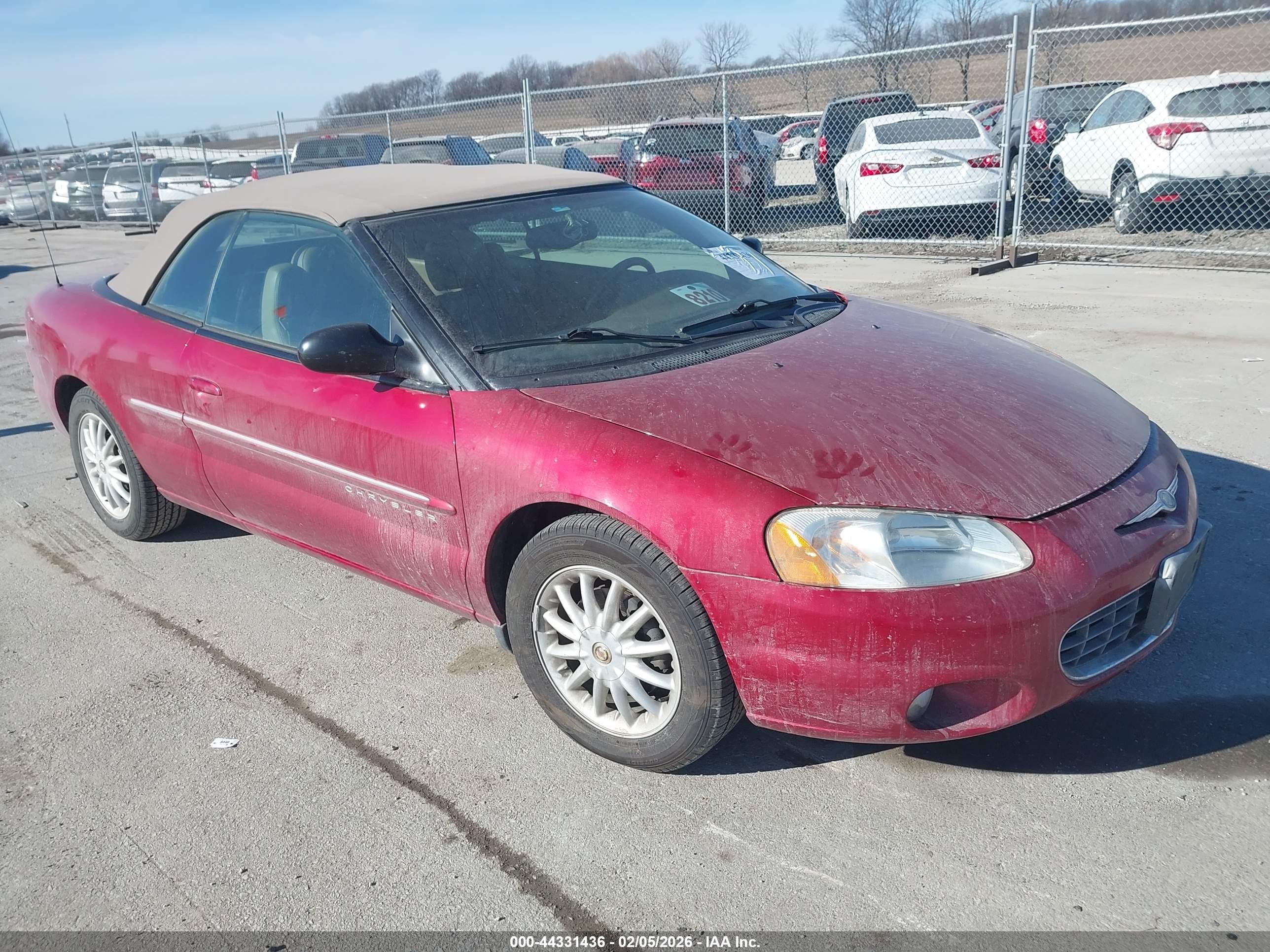 2001 Chrysler Sebring Lxi Красный vin: 1C3EL55U61N641099