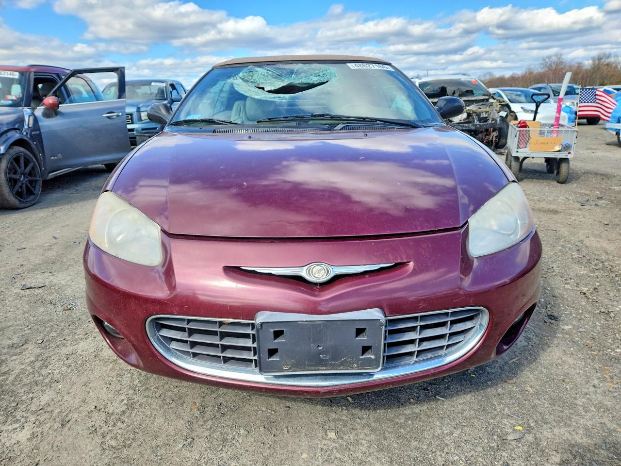 2001 Chrysler Sebring Lxi Бордовый vin: 1C3EL55U71N637515