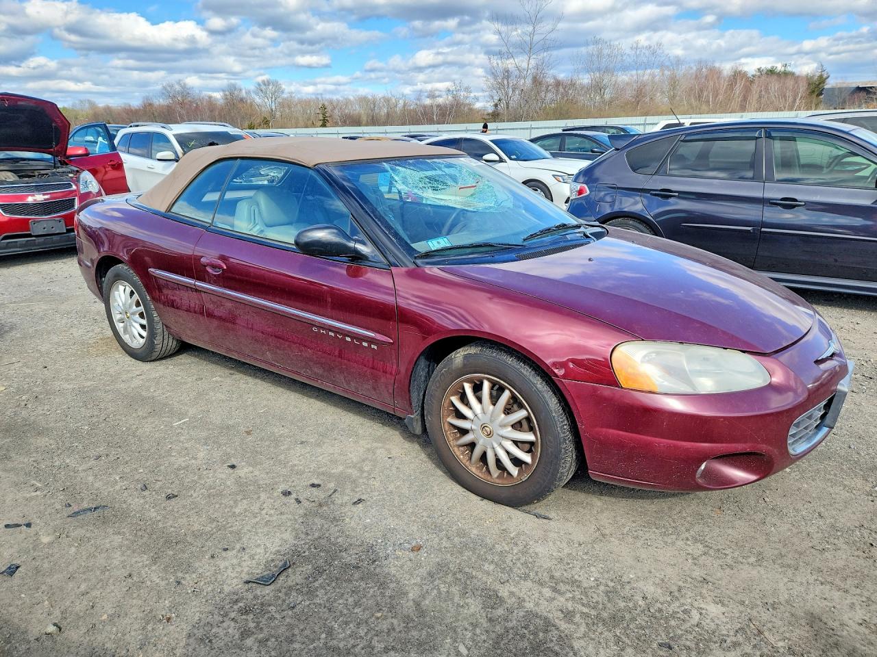 2001 Chrysler Sebring Lxi Бордовый vin: 1C3EL55U71N637515