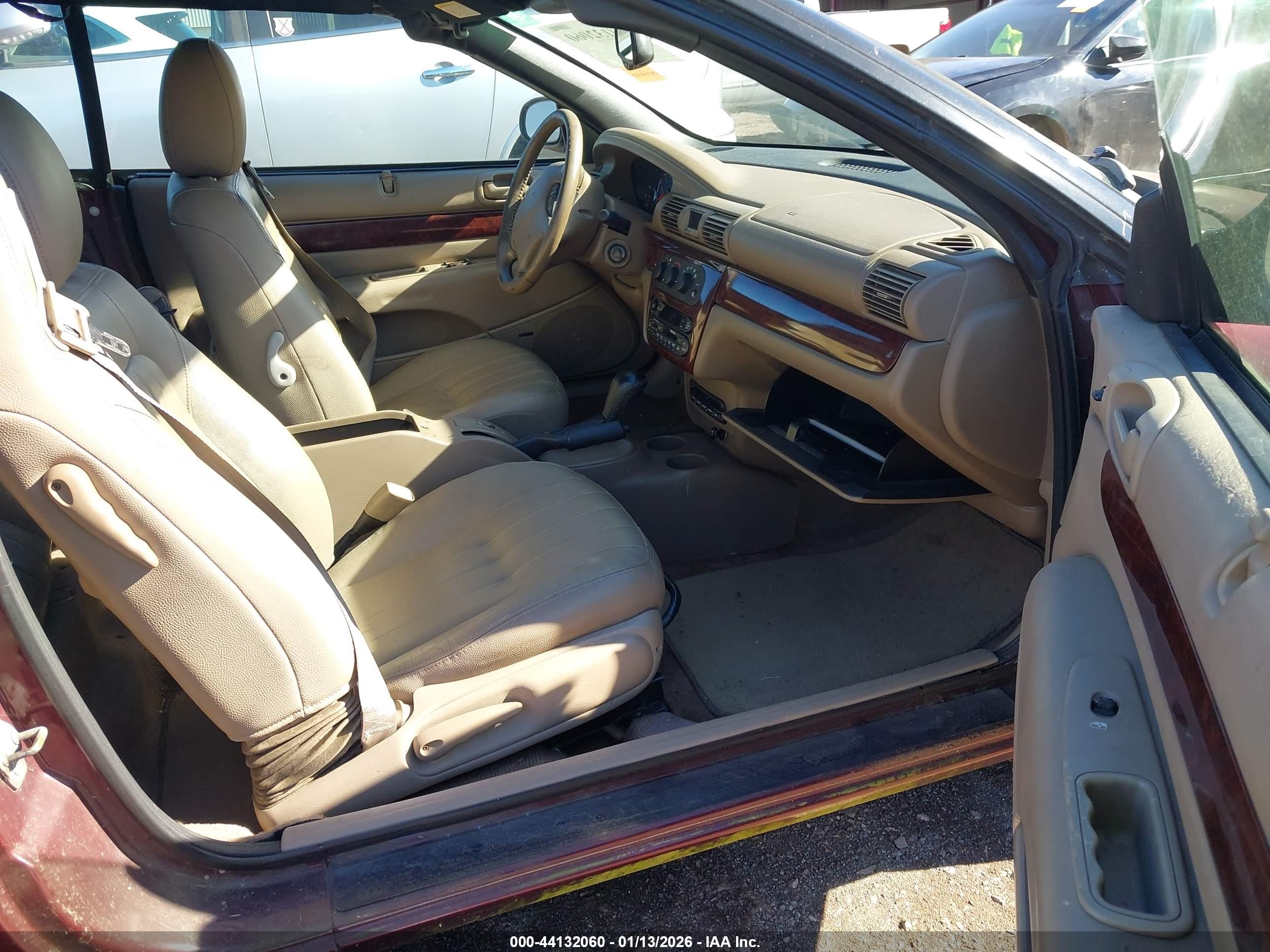 2001 Chrysler Sebring Lxi Burgundy vin: 1C3EL55UX1N631059