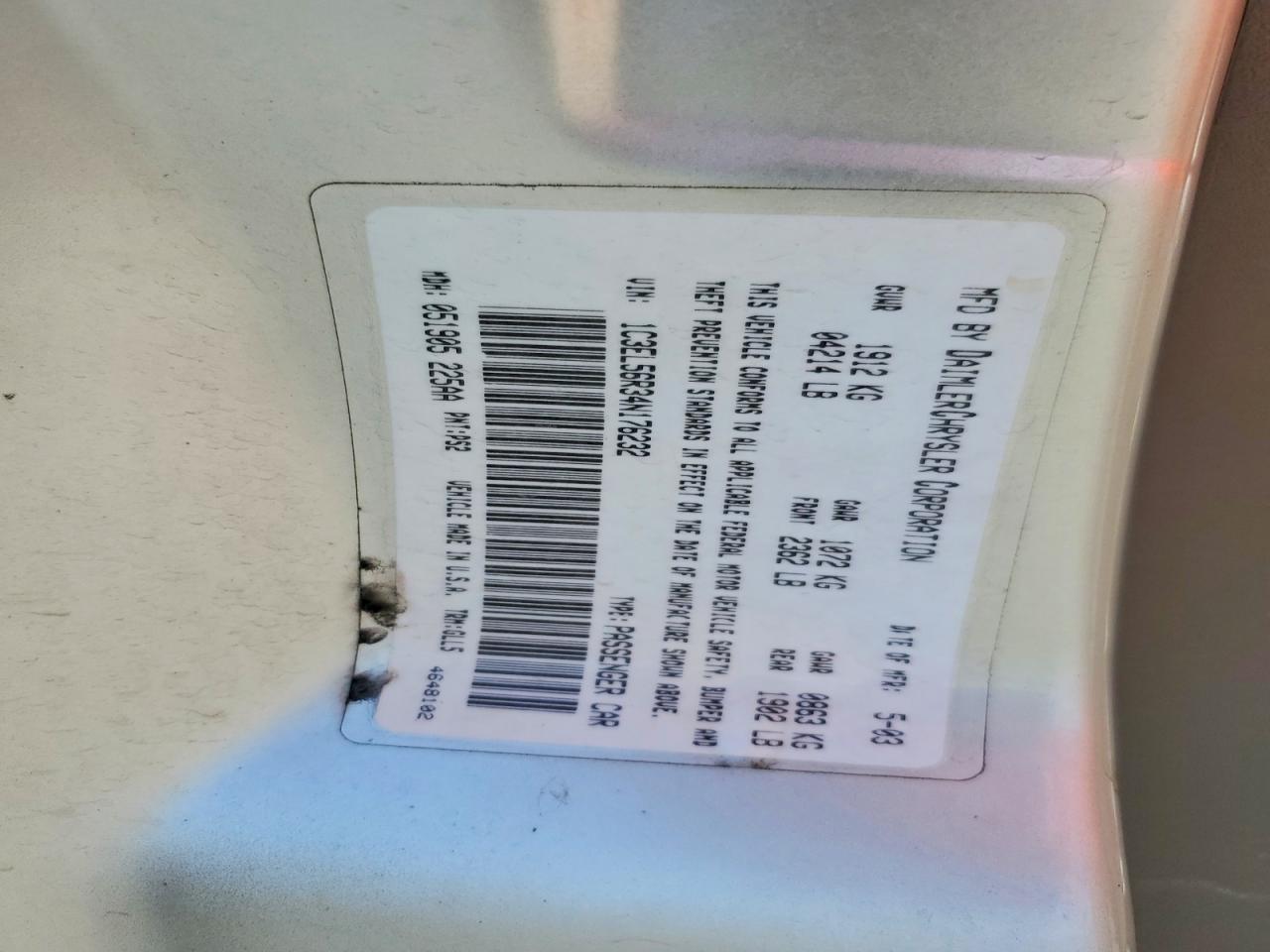 2004 Chrysler Sebring Lxi Silver vin: 1C3EL56R34N176232
