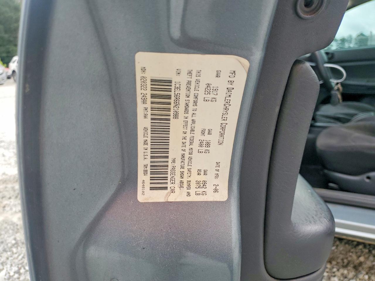 2006 Chrysler Sebring Touring Silver vin: 1C3EL56R66N210988