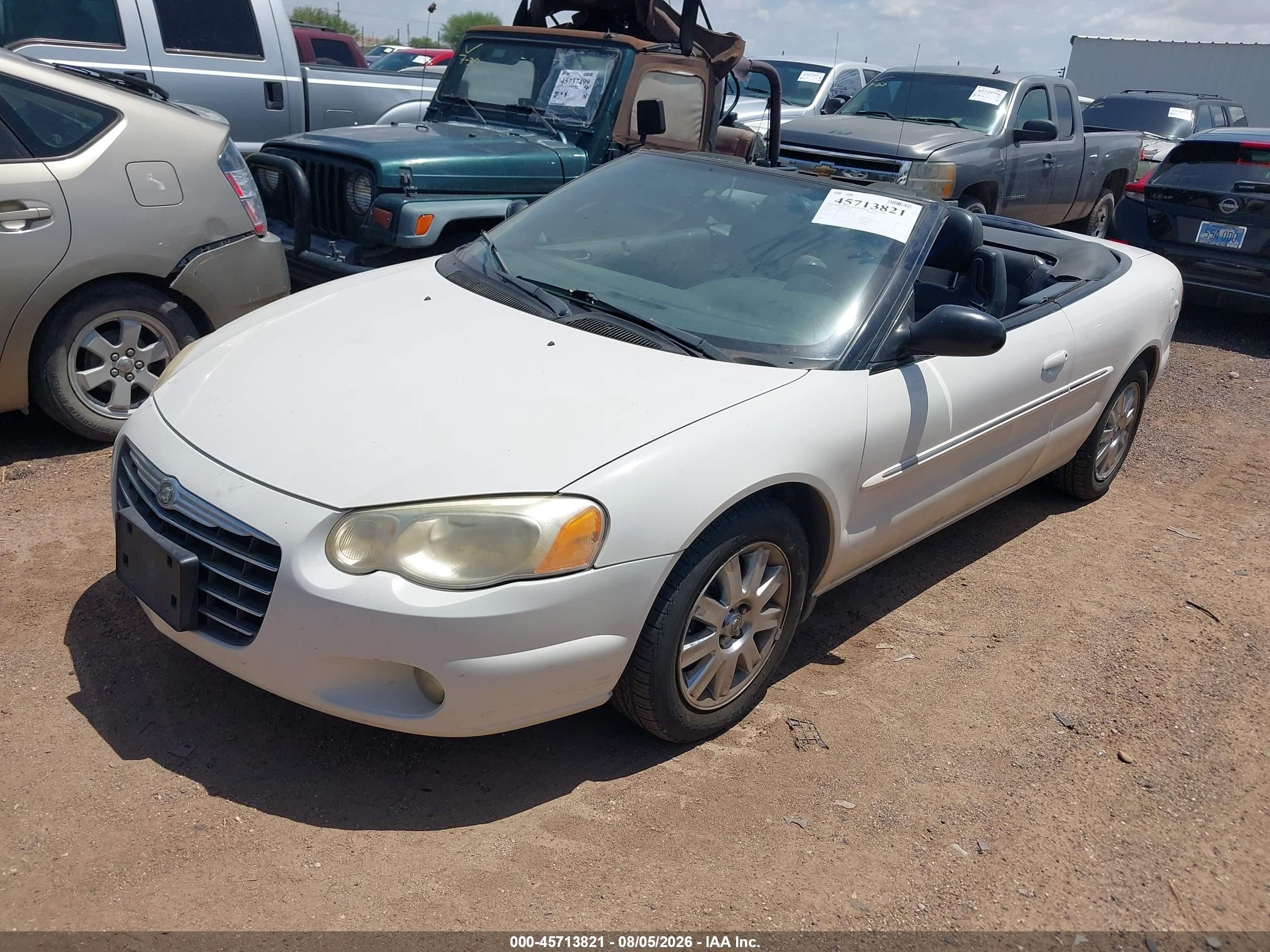 2004 Chrysler Sebring Limited White vin: 1C3EL65R04N127304
