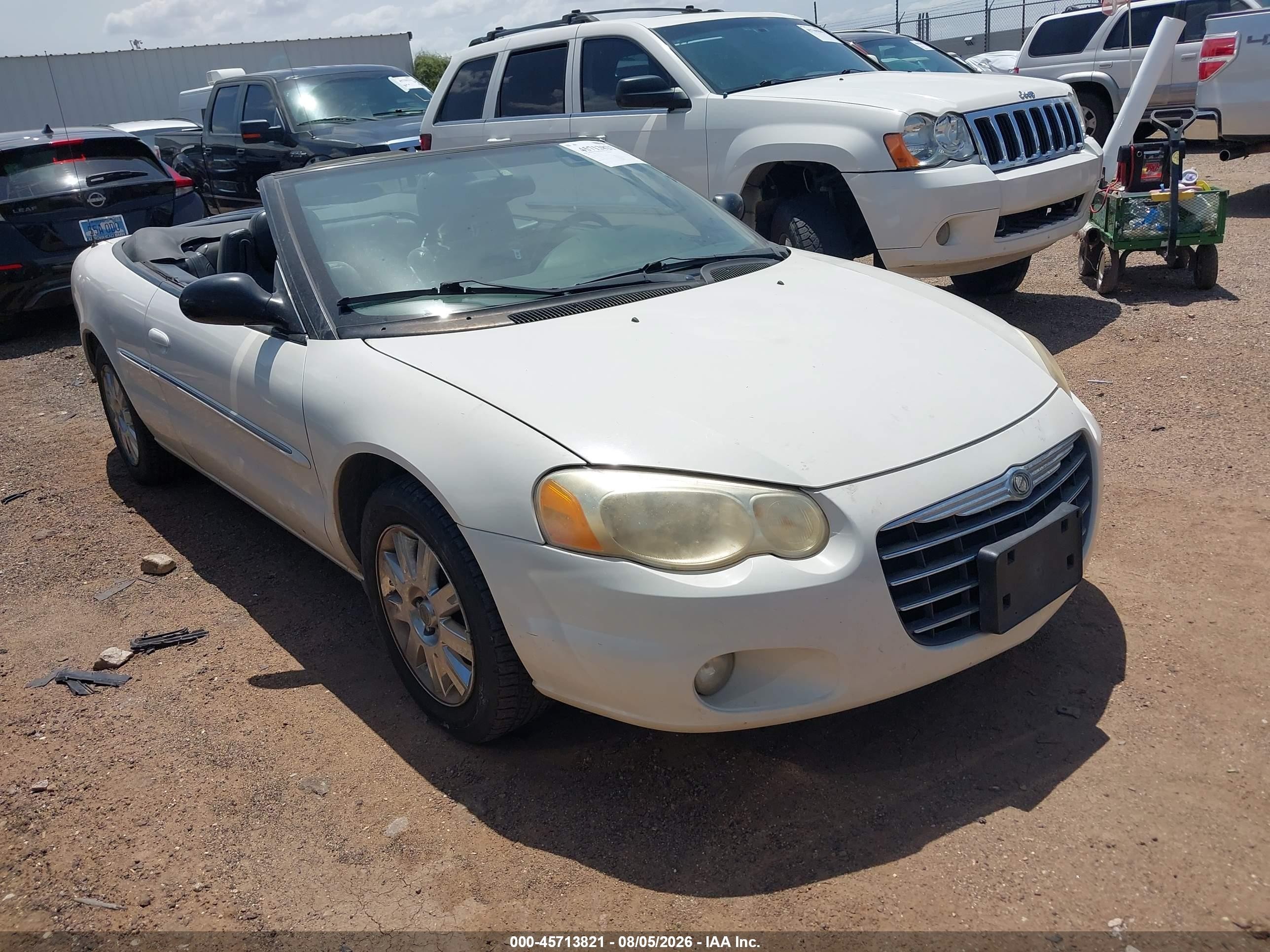 2004 Chrysler Sebring Limited White vin: 1C3EL65R04N127304