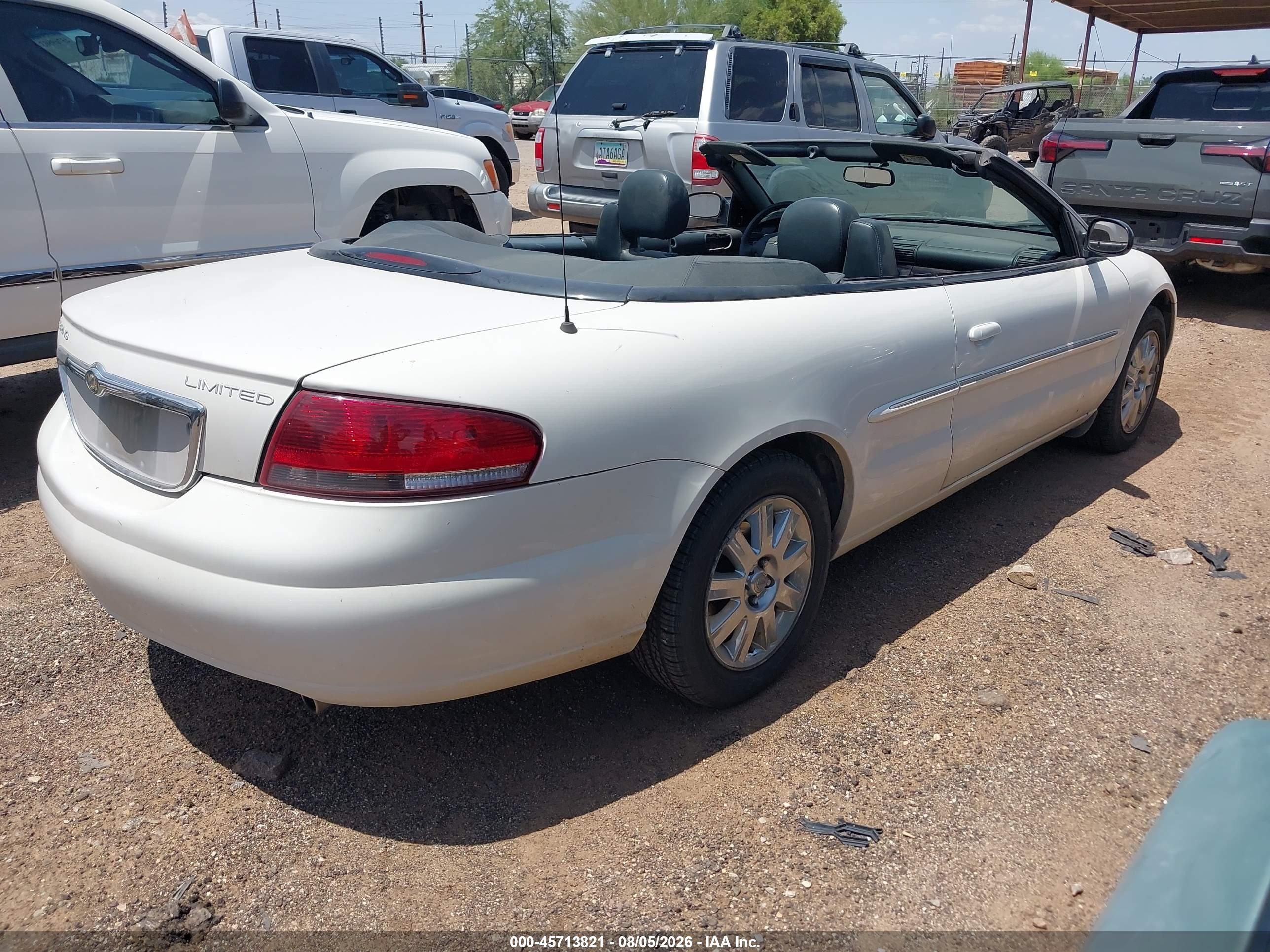 2004 Chrysler Sebring Limited White vin: 1C3EL65R04N127304