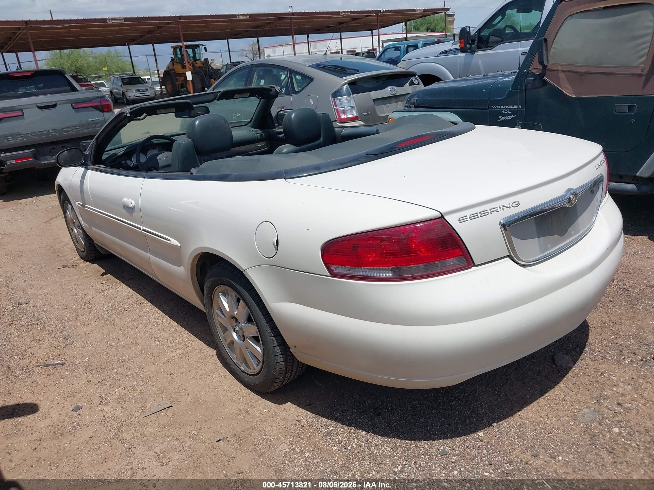 2004 Chrysler Sebring Limited White vin: 1C3EL65R04N127304