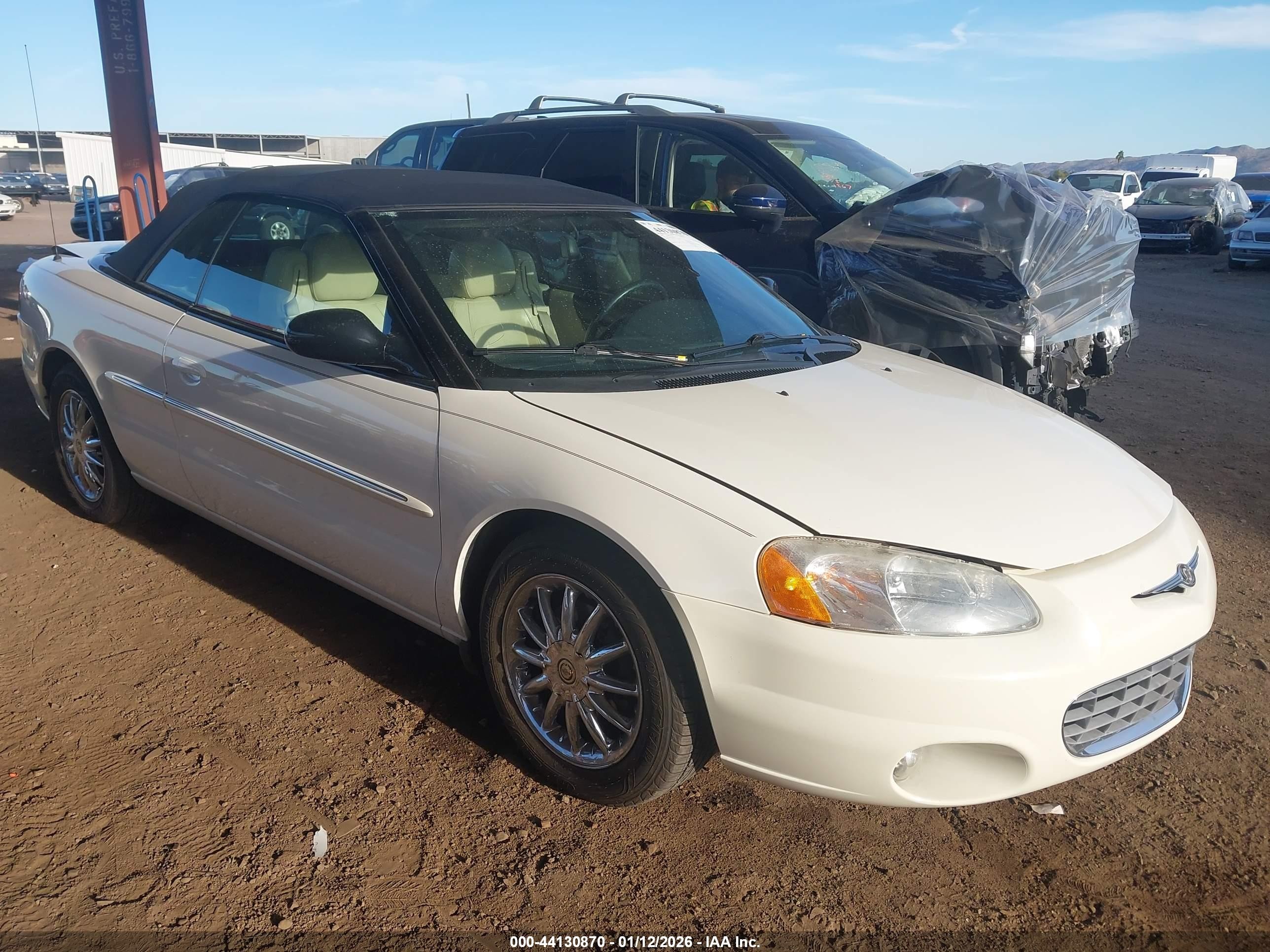 2002 Chrysler Sebring Limited White vin: 1C3EL65R52N289782
