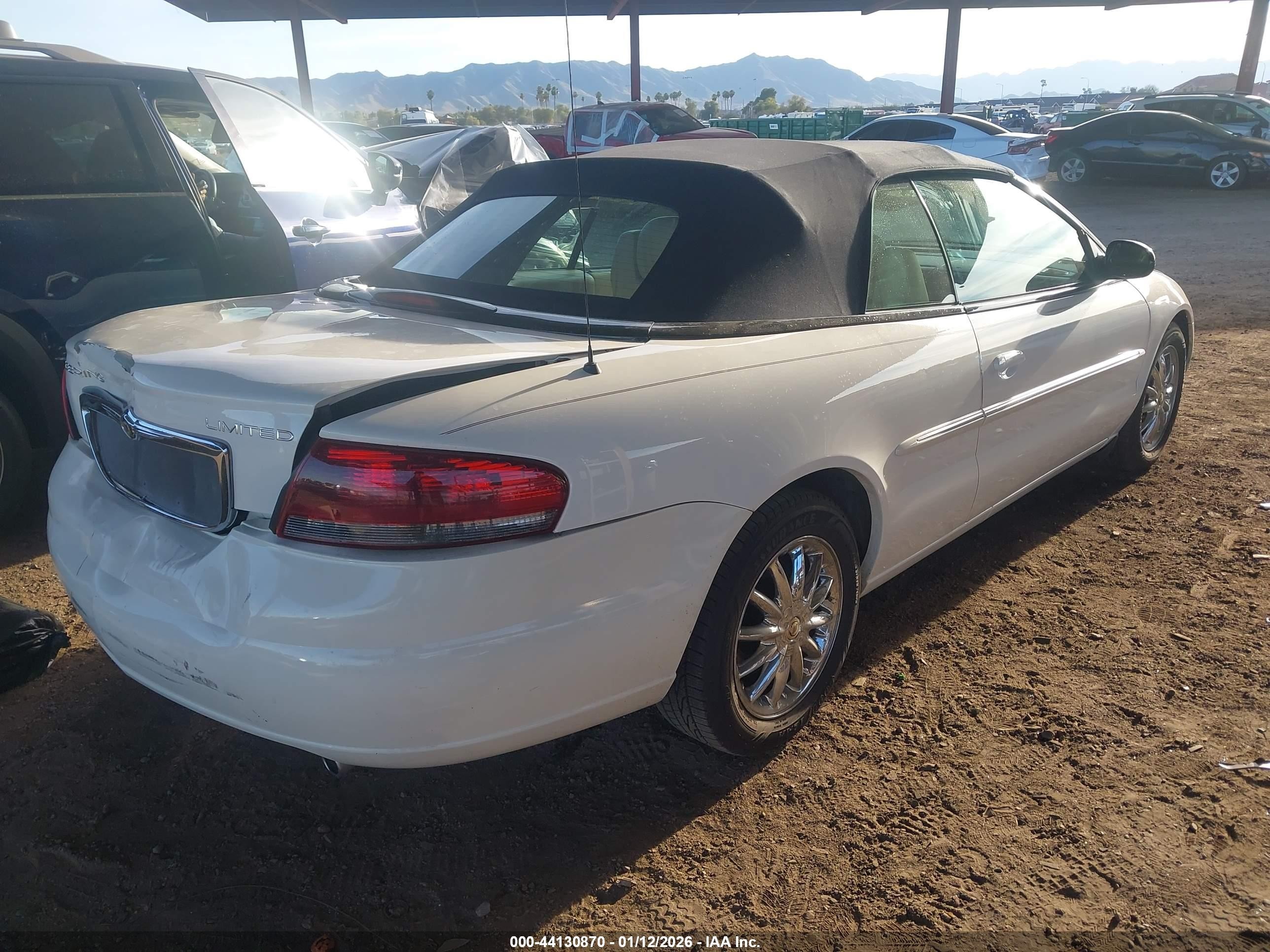 2002 Chrysler Sebring Limited White vin: 1C3EL65R52N289782