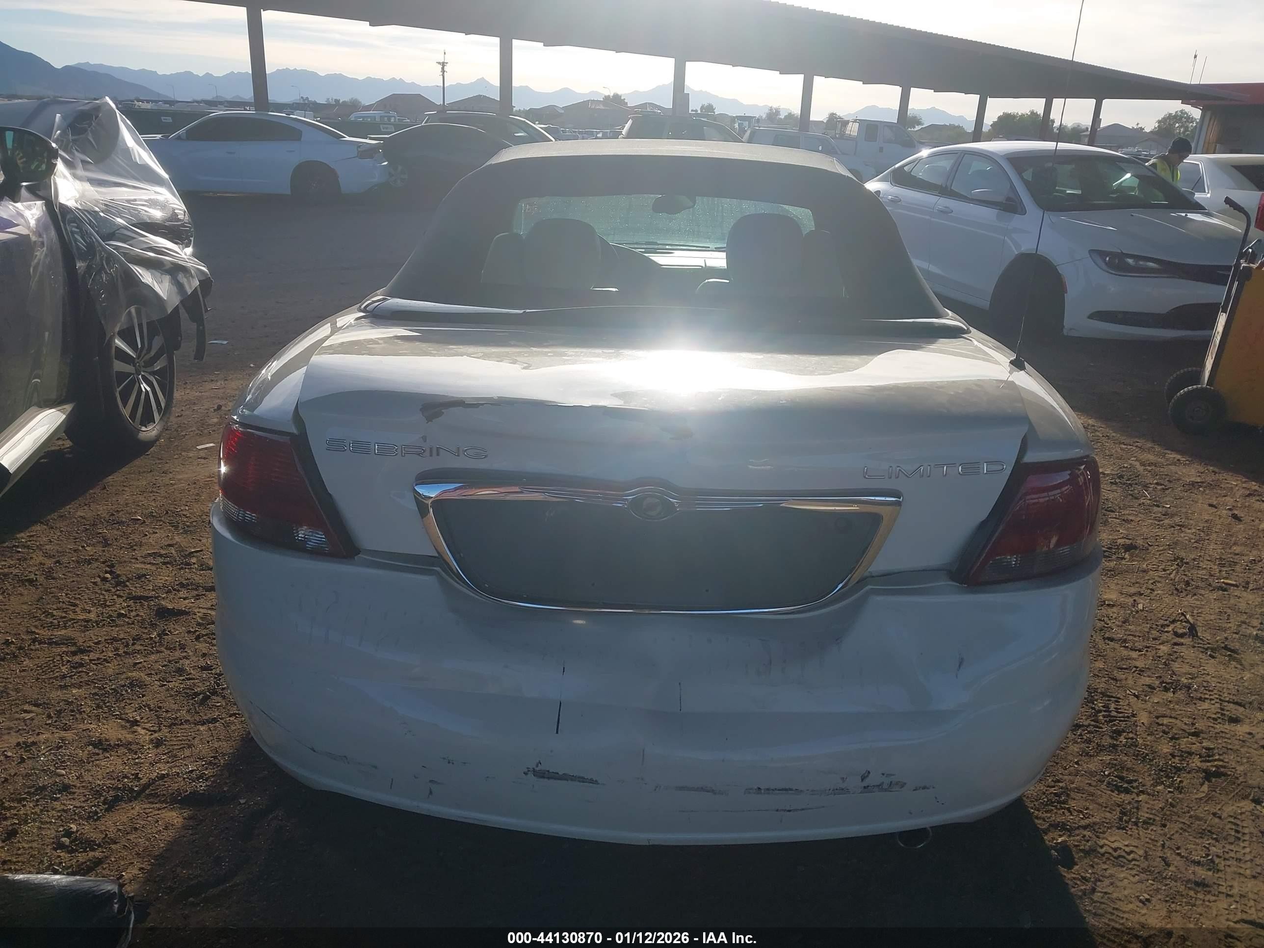 2002 Chrysler Sebring Limited White vin: 1C3EL65R52N289782