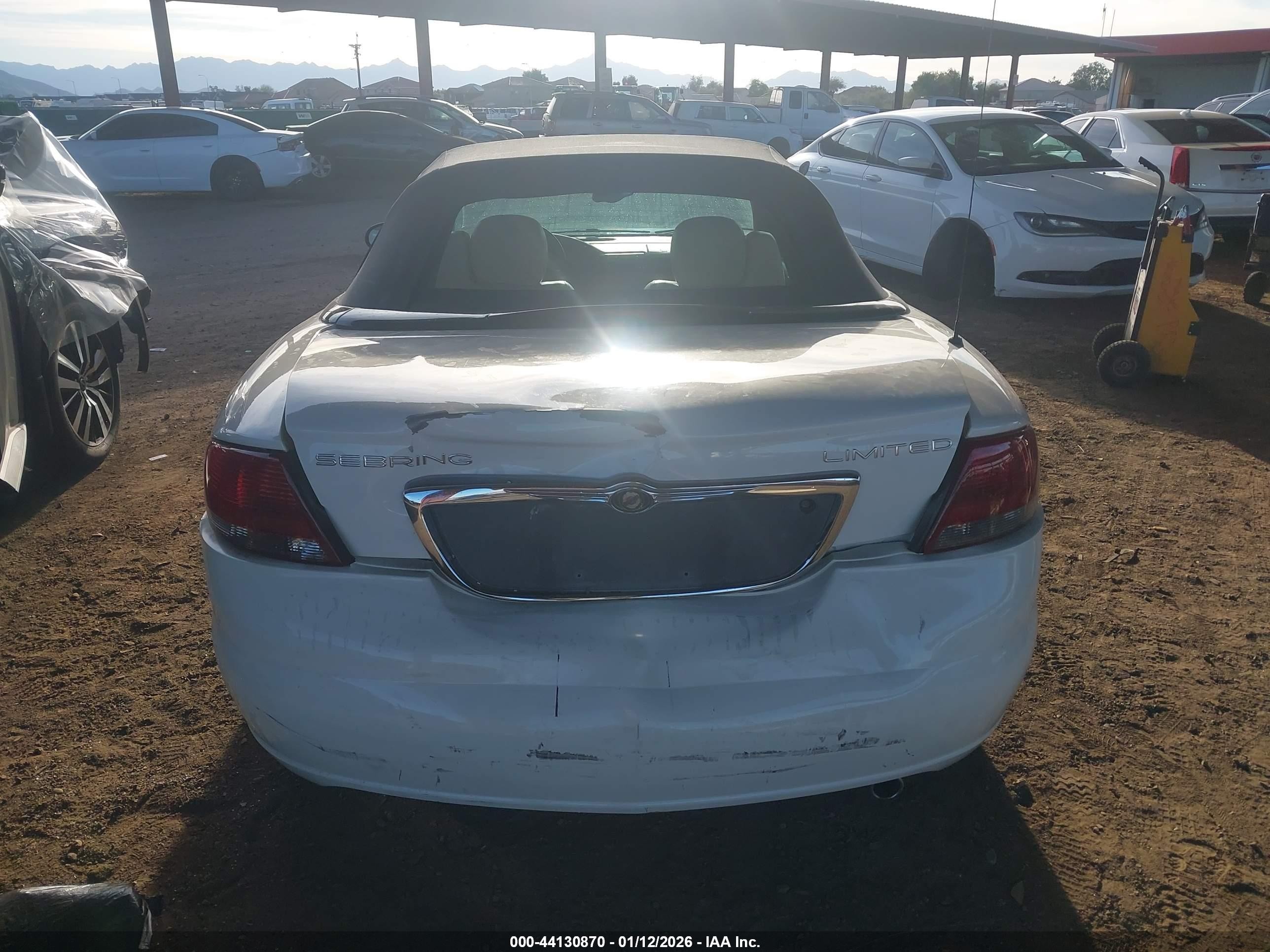 2002 Chrysler Sebring Limited White vin: 1C3EL65R52N289782