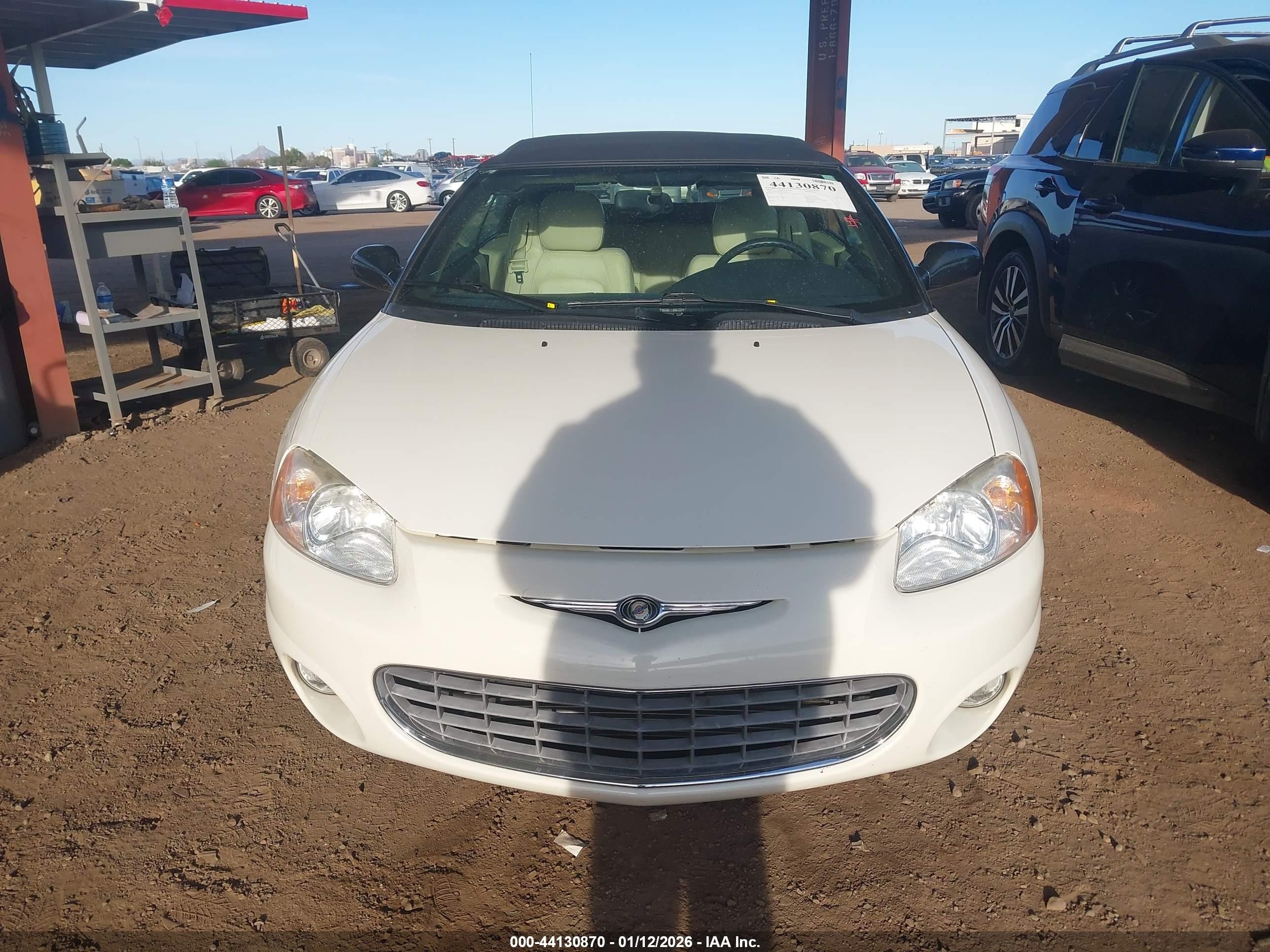2002 Chrysler Sebring Limited White vin: 1C3EL65R52N289782