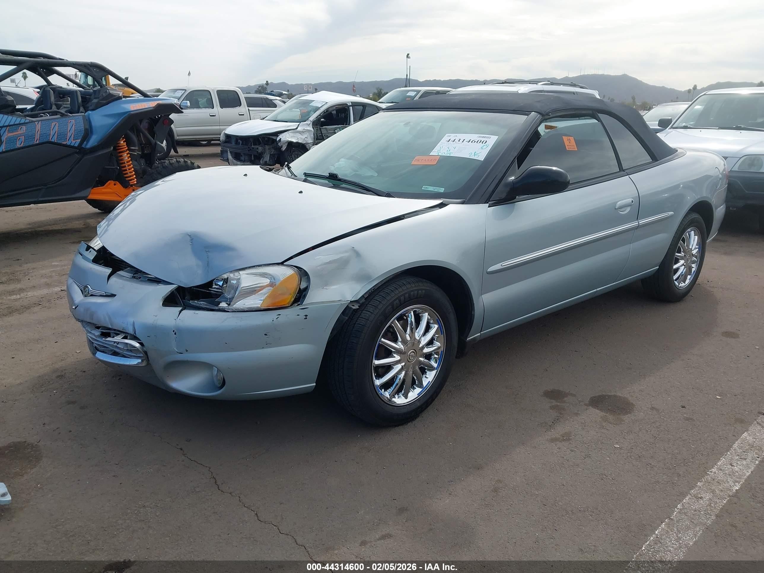 2002 Chrysler Sebring Limited Синий vin: 1C3EL65R62N233429