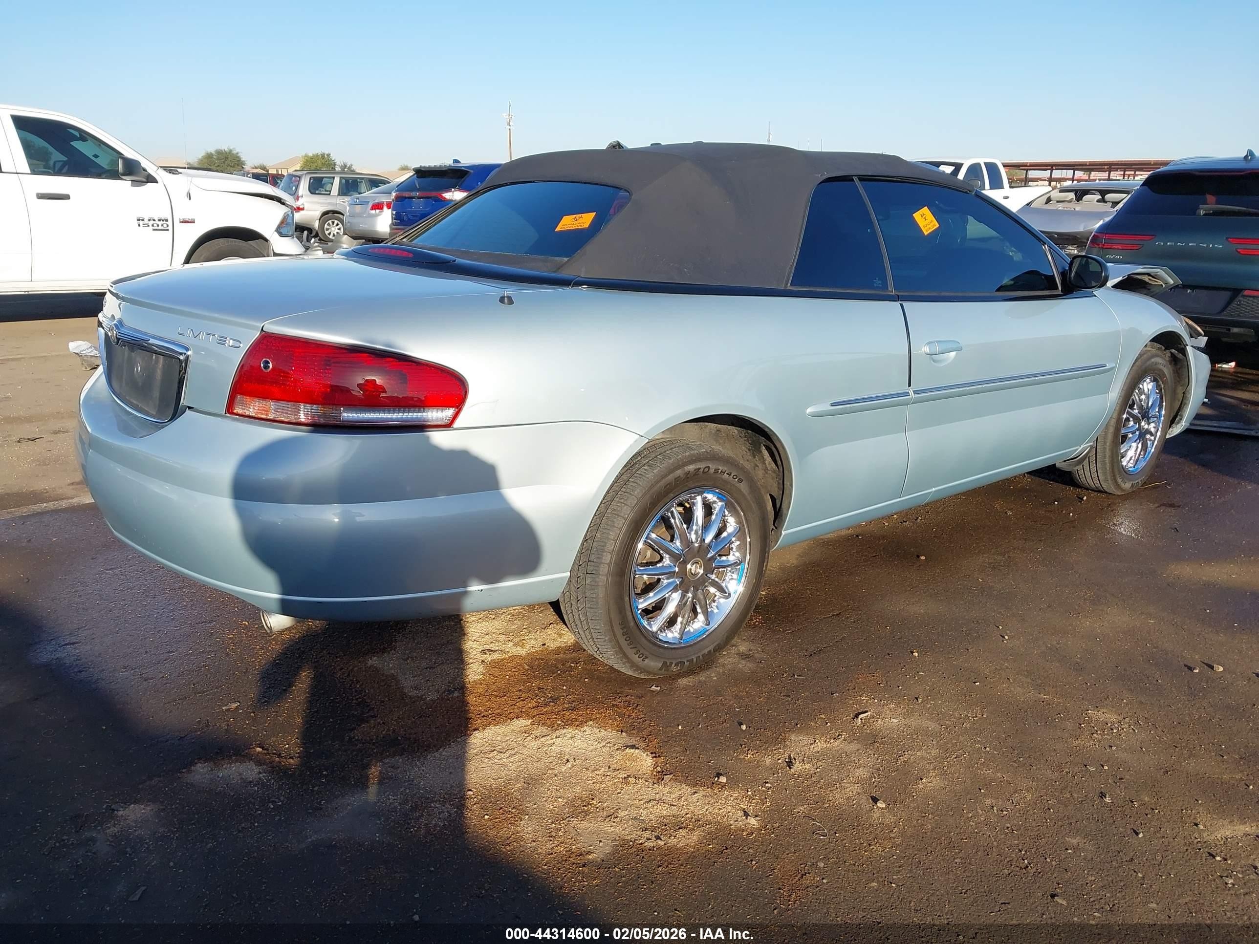 2002 Chrysler Sebring Limited Синий vin: 1C3EL65R62N233429
