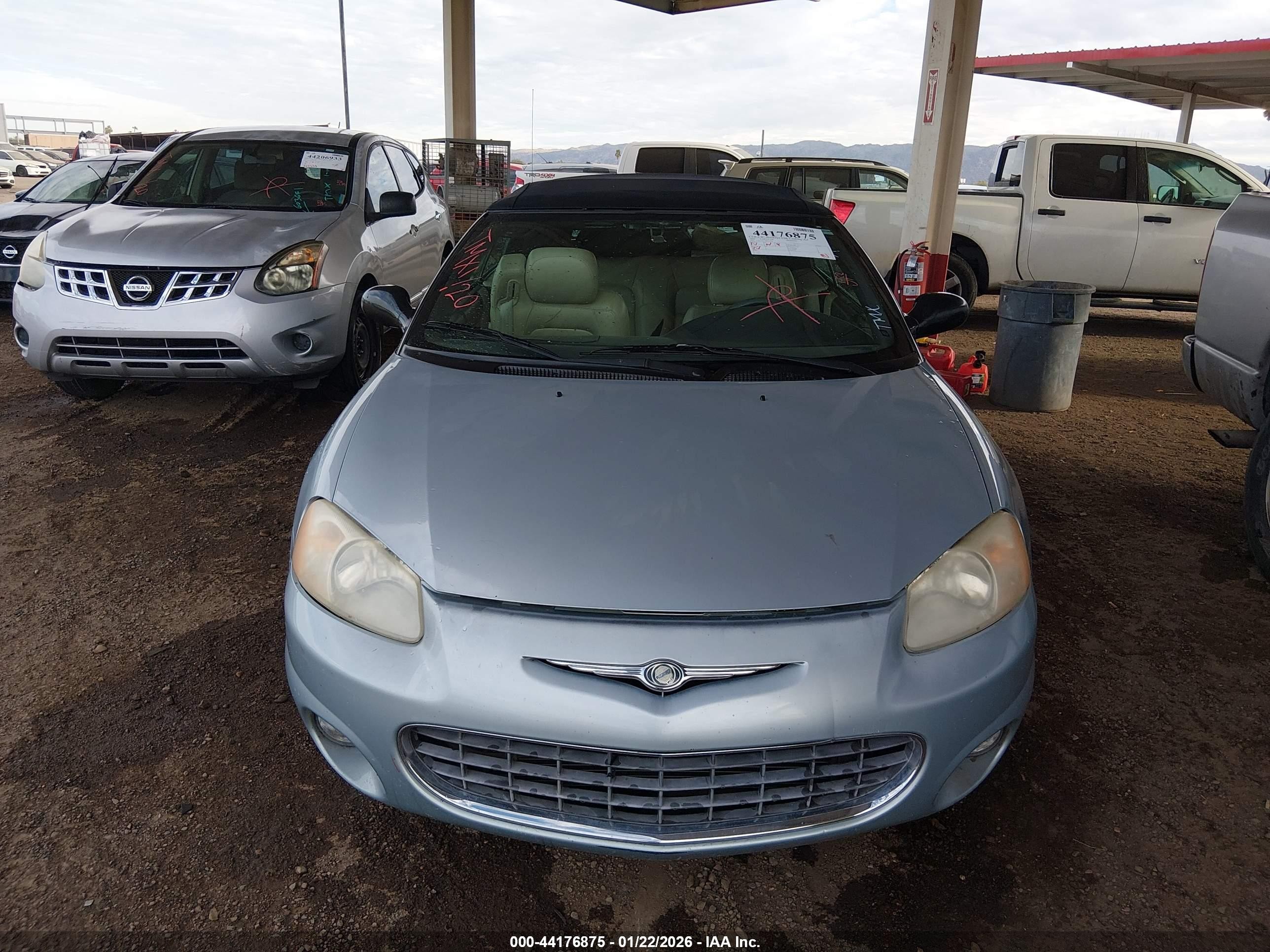 2002 Chrysler Sebring Limited Blue vin: 1C3EL65R72N101506