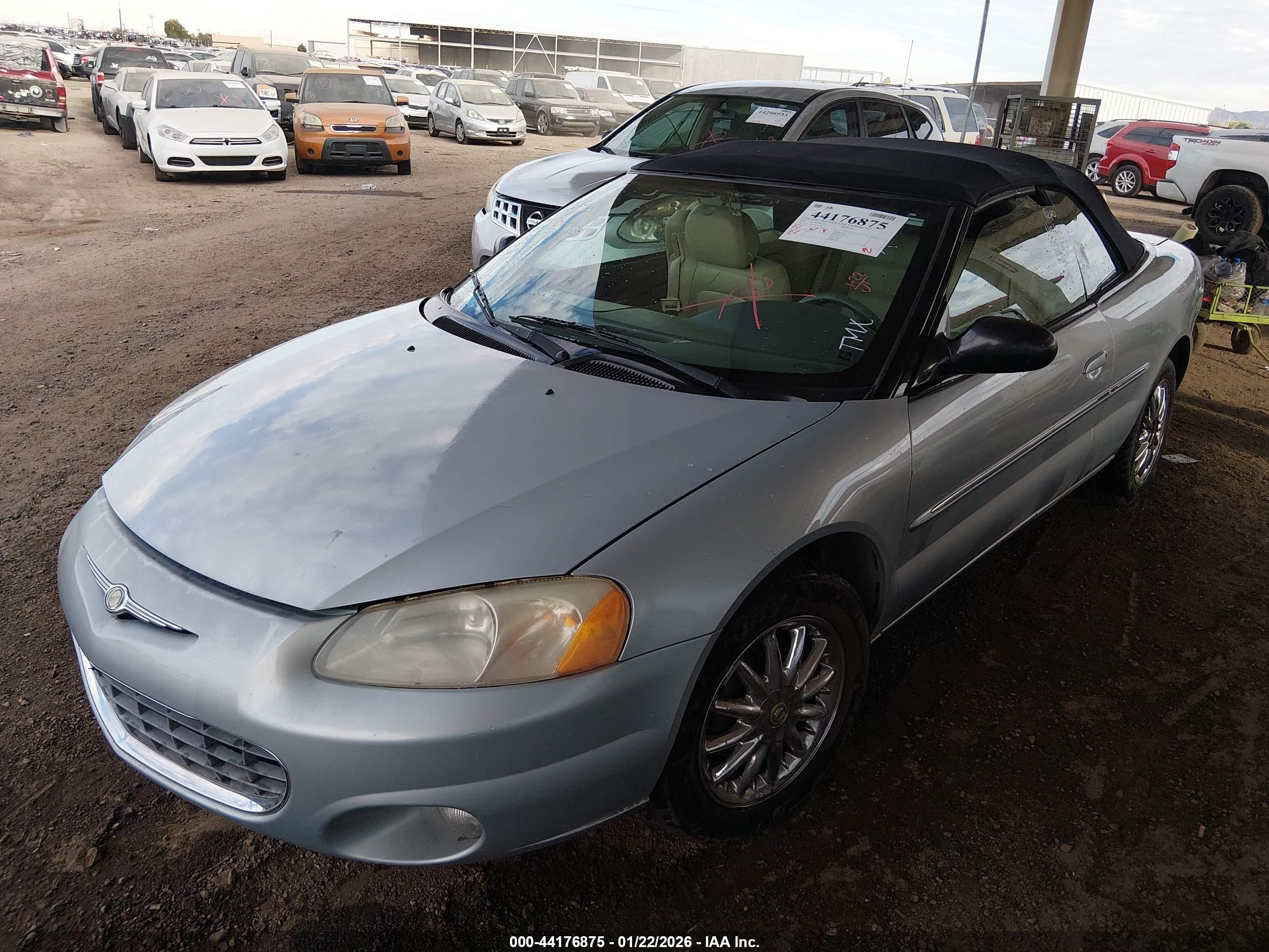 2002 Chrysler Sebring Limited Blue vin: 1C3EL65R72N101506