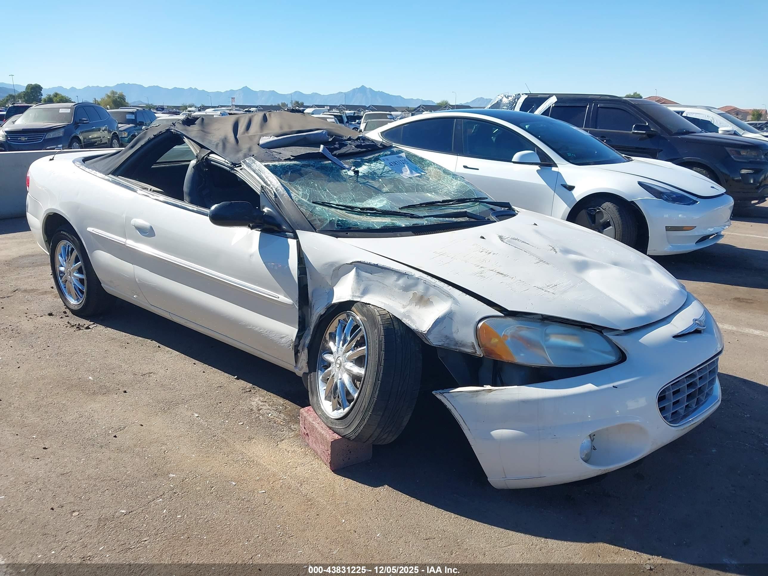 2002 Chrysler Sebring Limited White vin: 1C3EL65R82N264018