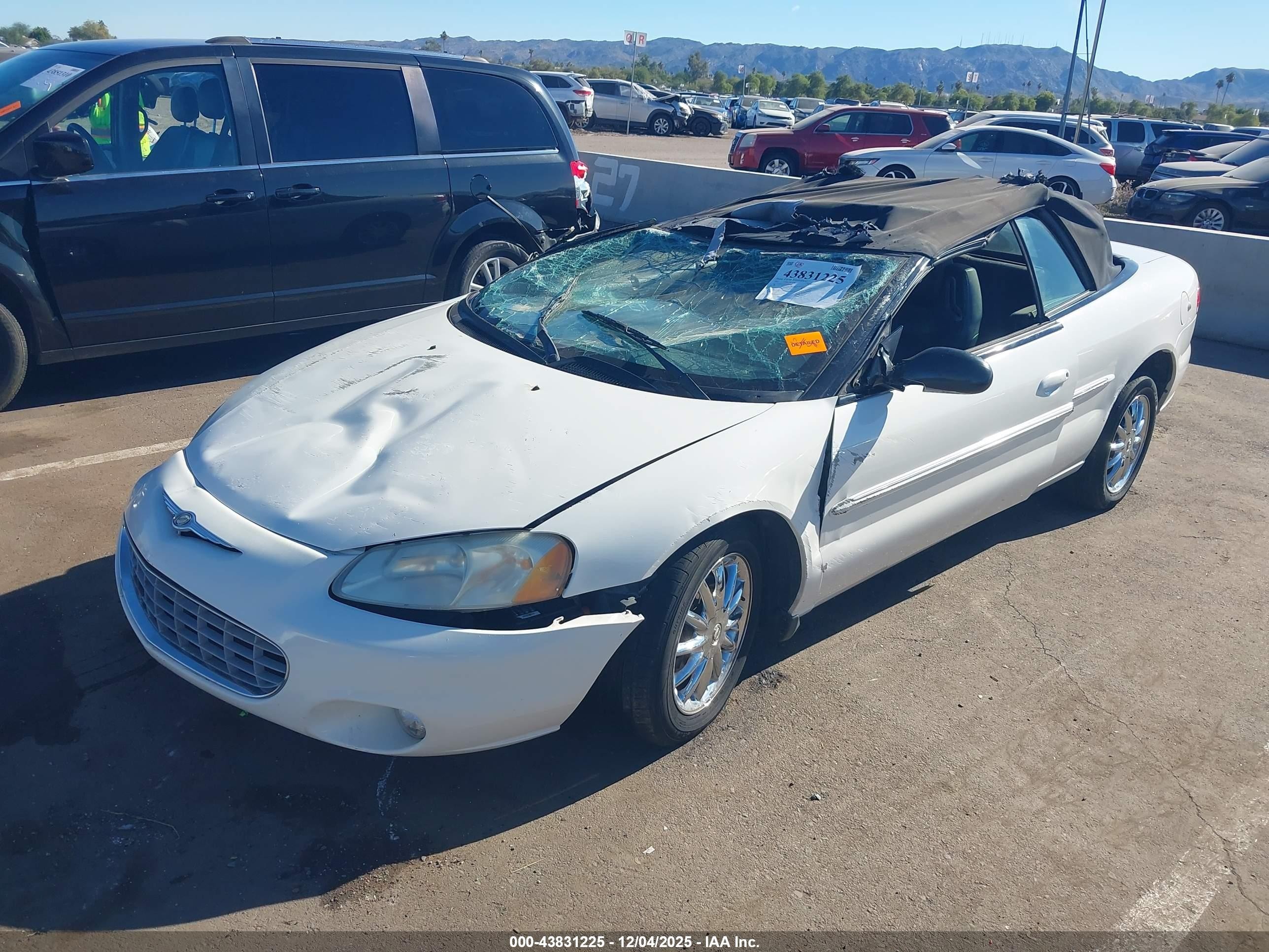2002 Chrysler Sebring Limited White vin: 1C3EL65R82N264018