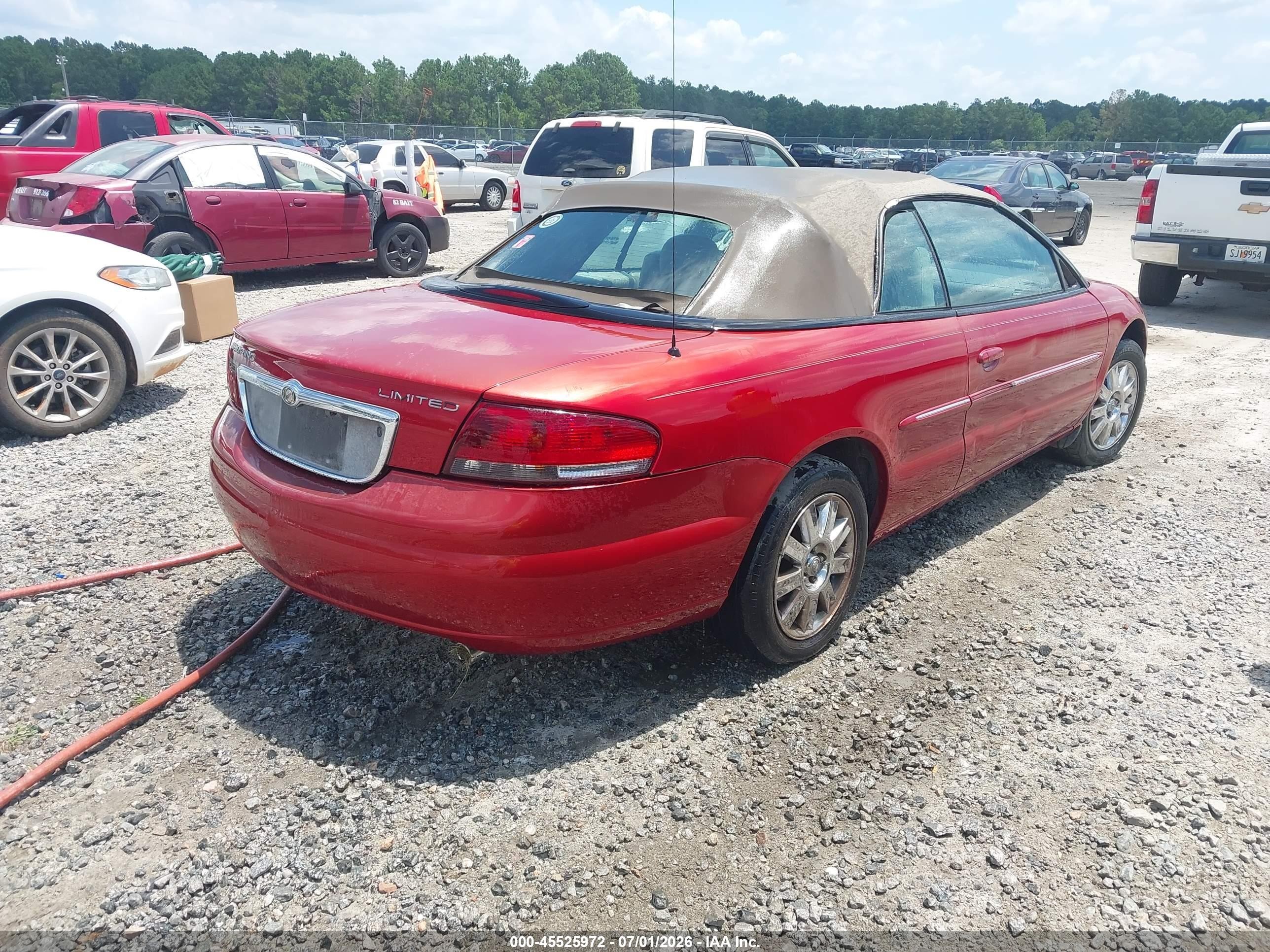 2004 Chrysler Sebring Limited Red vin: 1C3EL65R84N356586