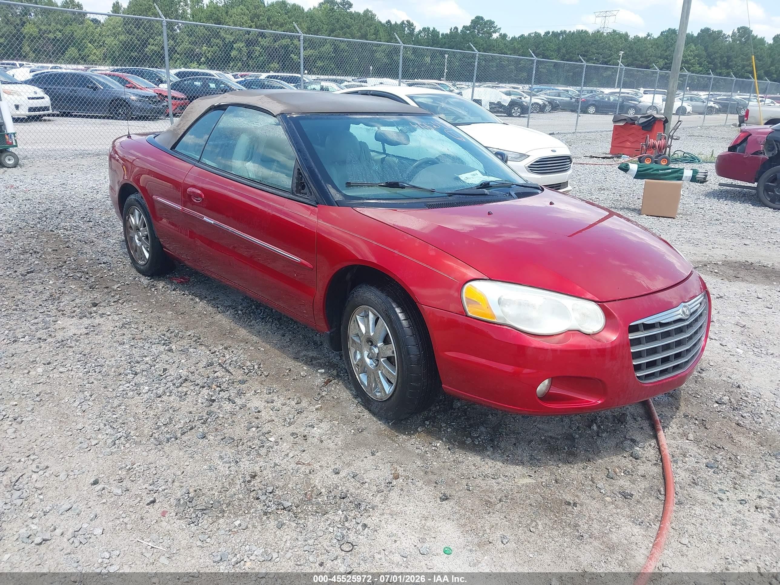 2004 Chrysler Sebring Limited Red vin: 1C3EL65R84N356586