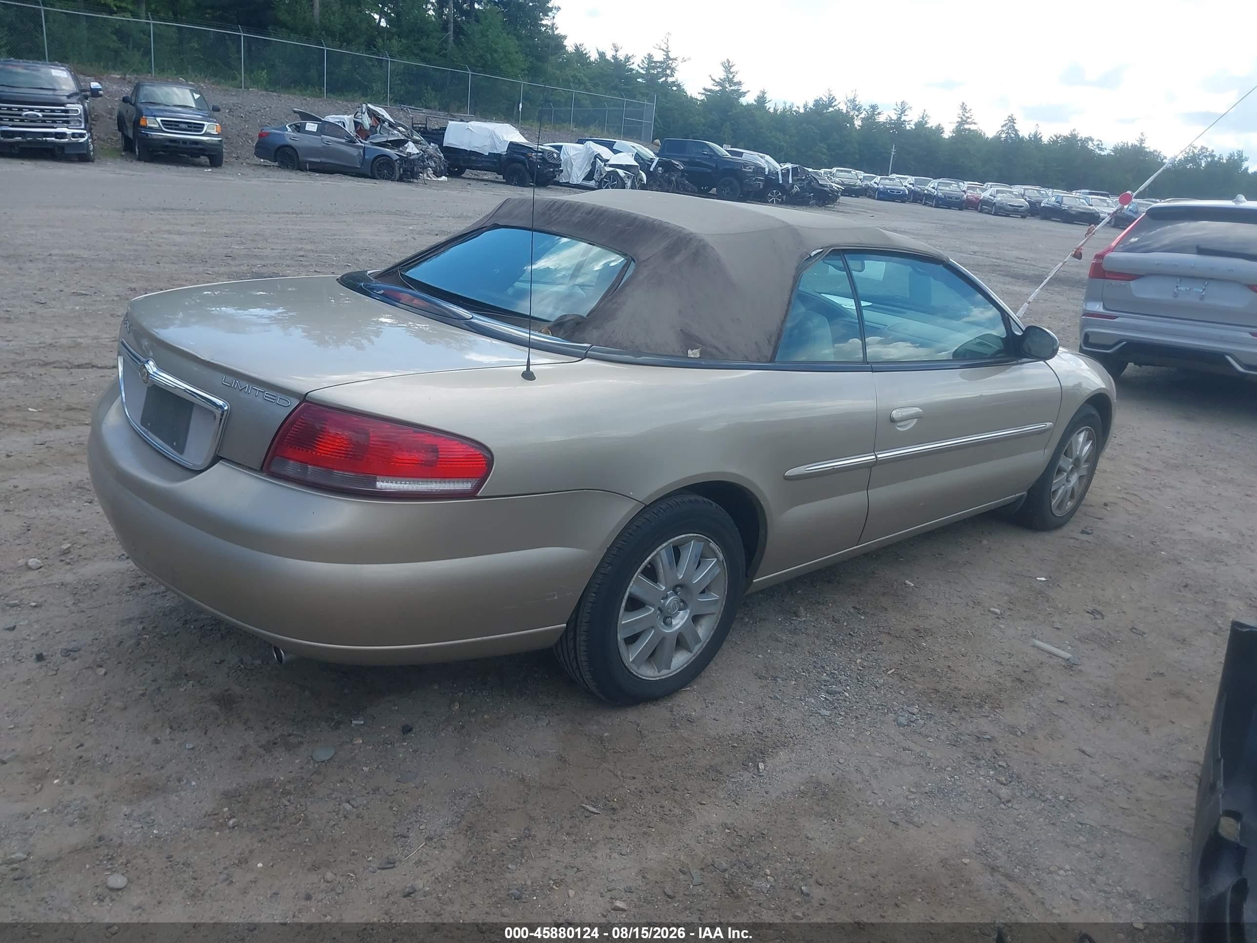 2004 Chrysler Sebring Limited Beige vin: 1C3EL65RX4N398659