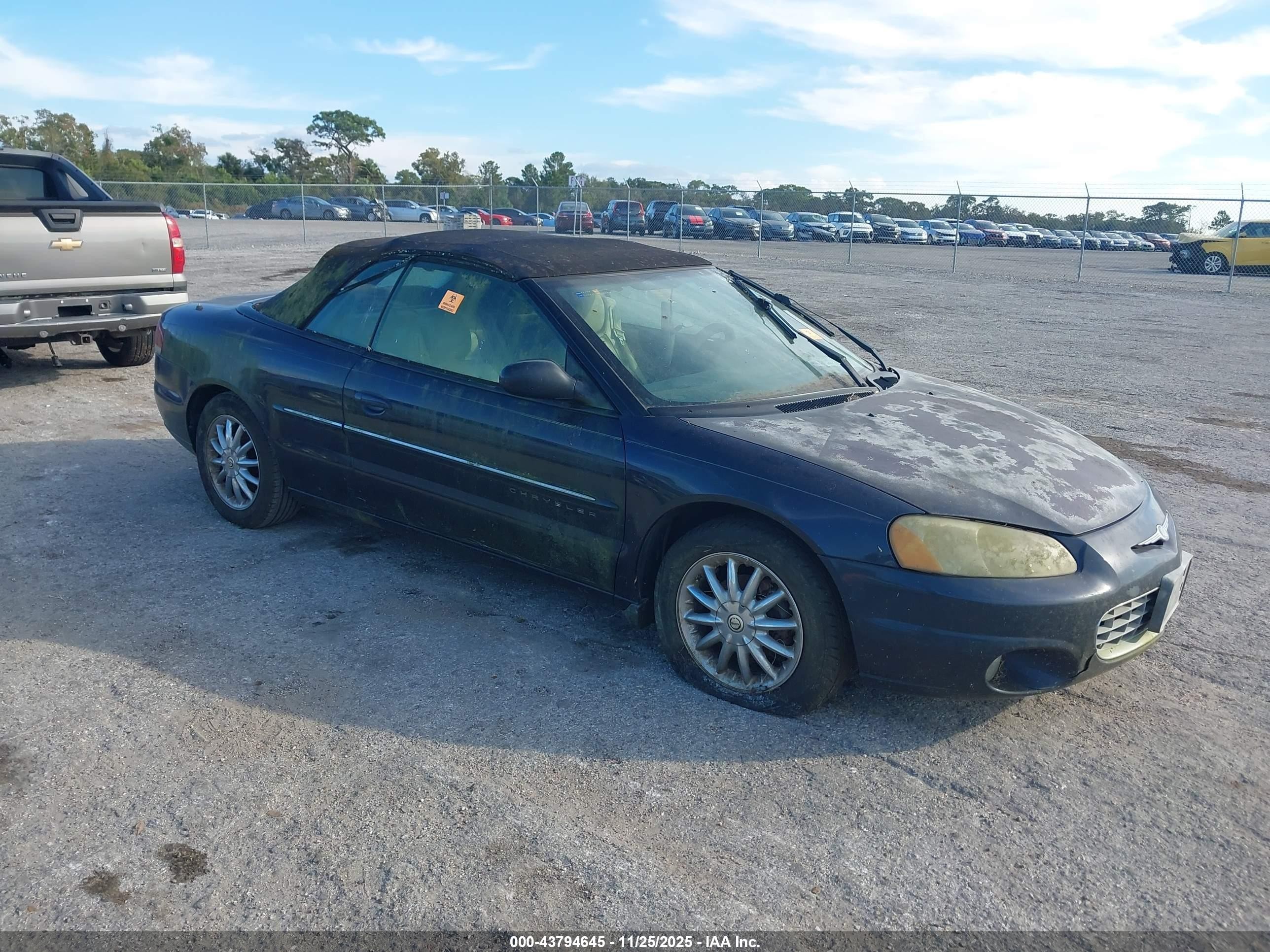 2001 Chrysler Sebring Limited Dark Blue vin: 1C3EL65U01N655408