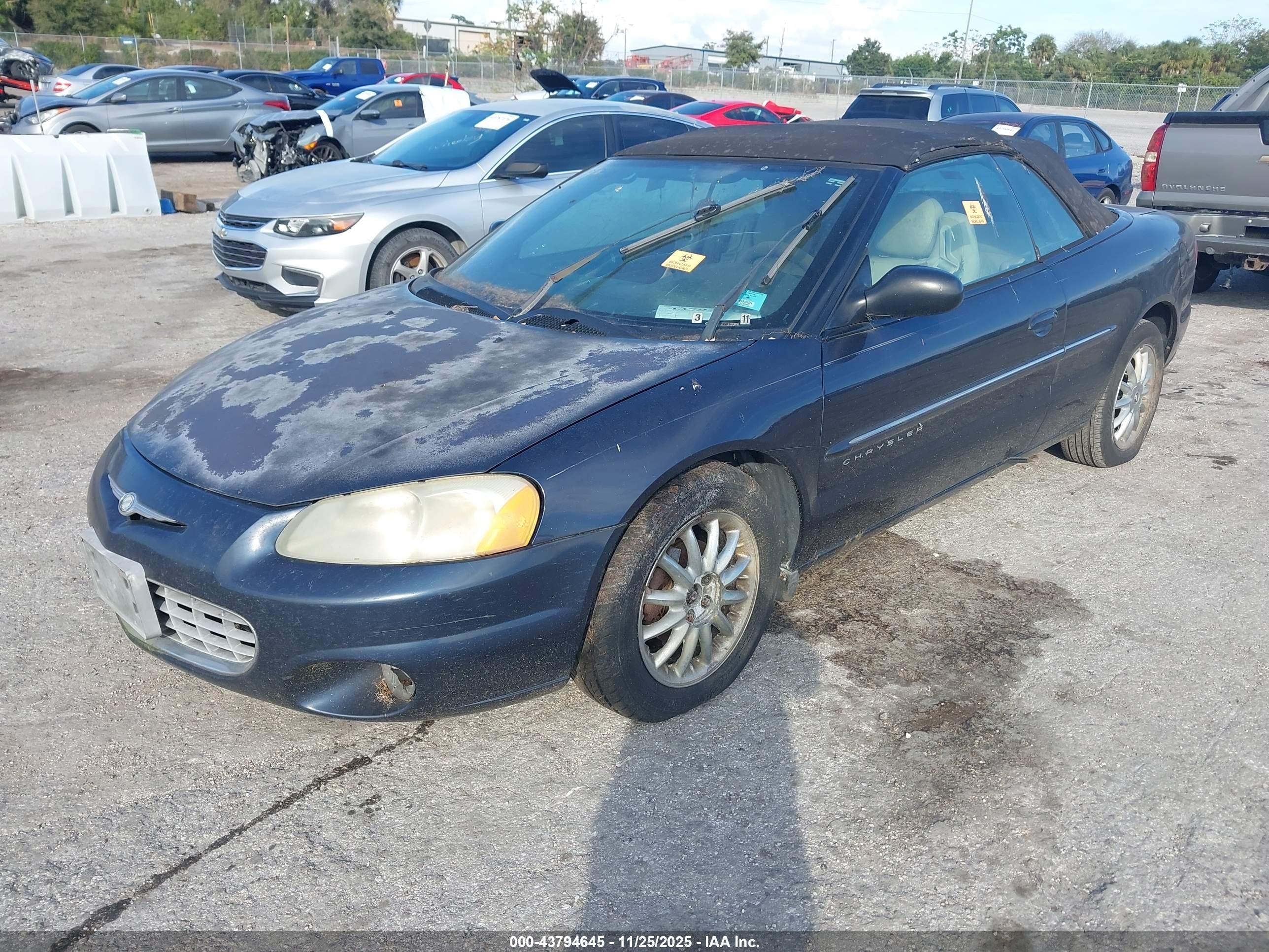 2001 Chrysler Sebring Limited Dark Blue vin: 1C3EL65U01N655408