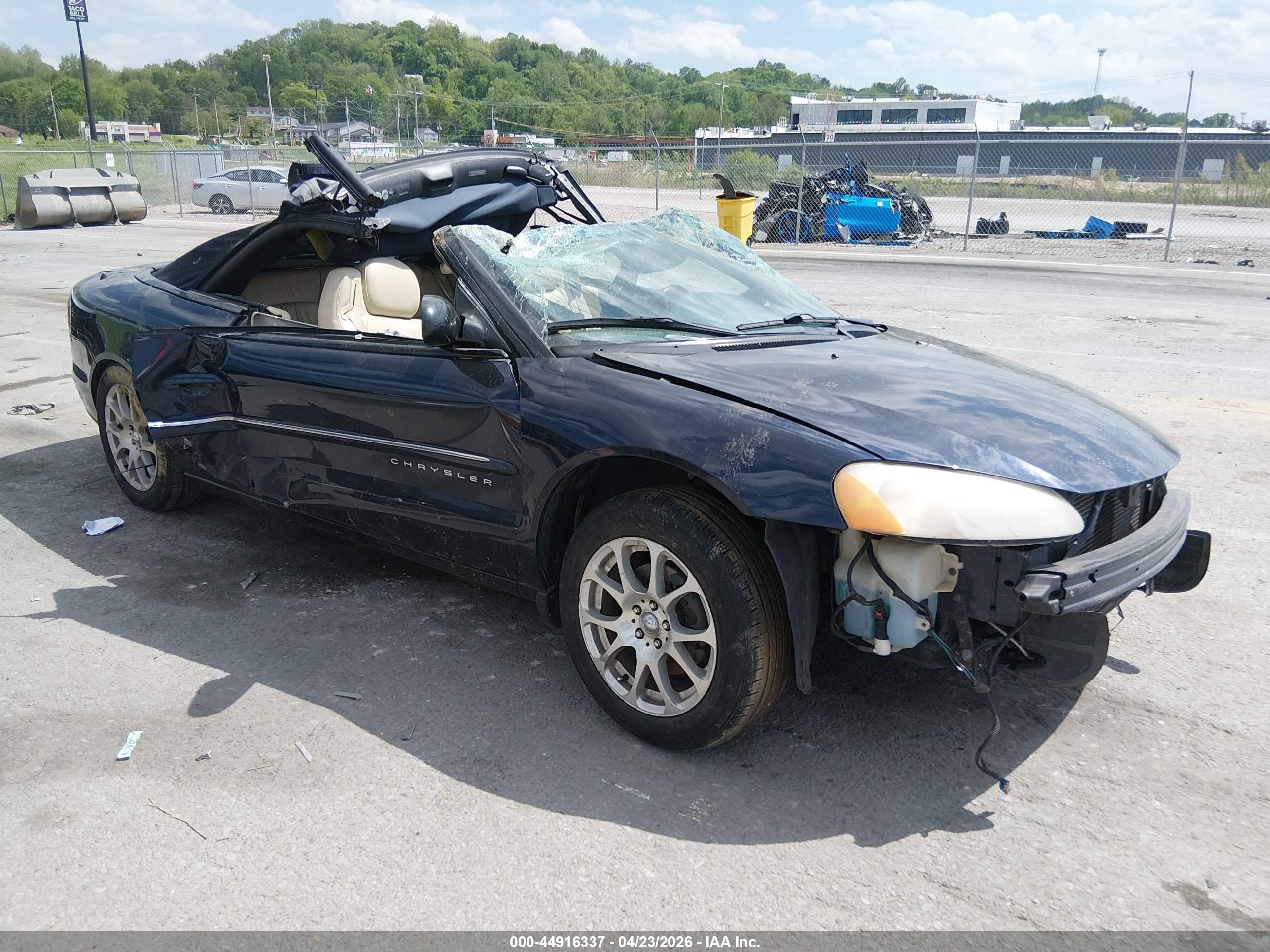 2001 Chrysler Sebring Limited Синий vin: 1C3EL65U11N653313