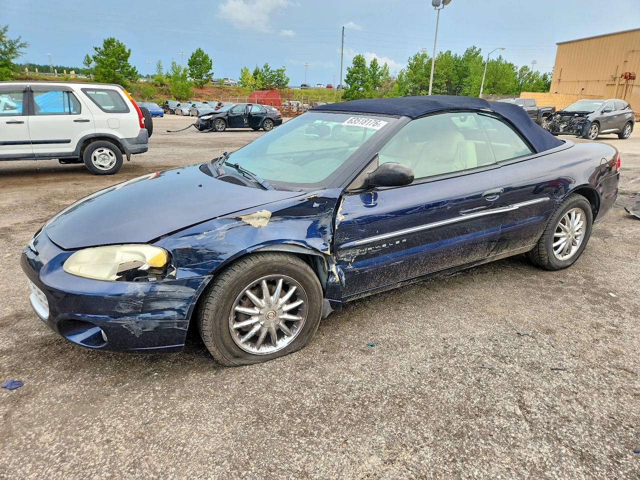 2001 Chrysler Sebring Limited Blue vin: 1C3EL65U41N626414