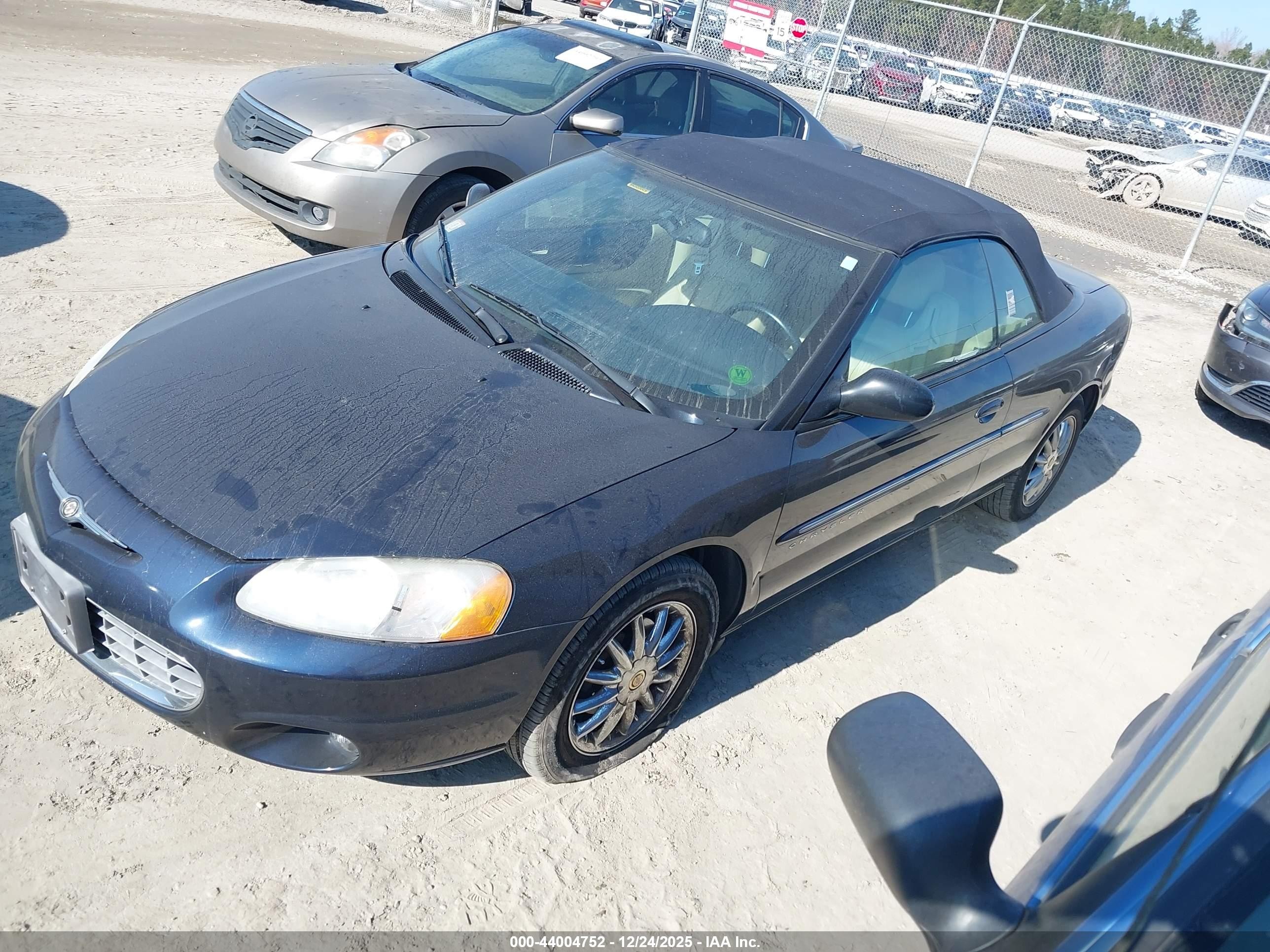 2001 Chrysler Sebring Limited Black vin: 1C3EL65U41N663835