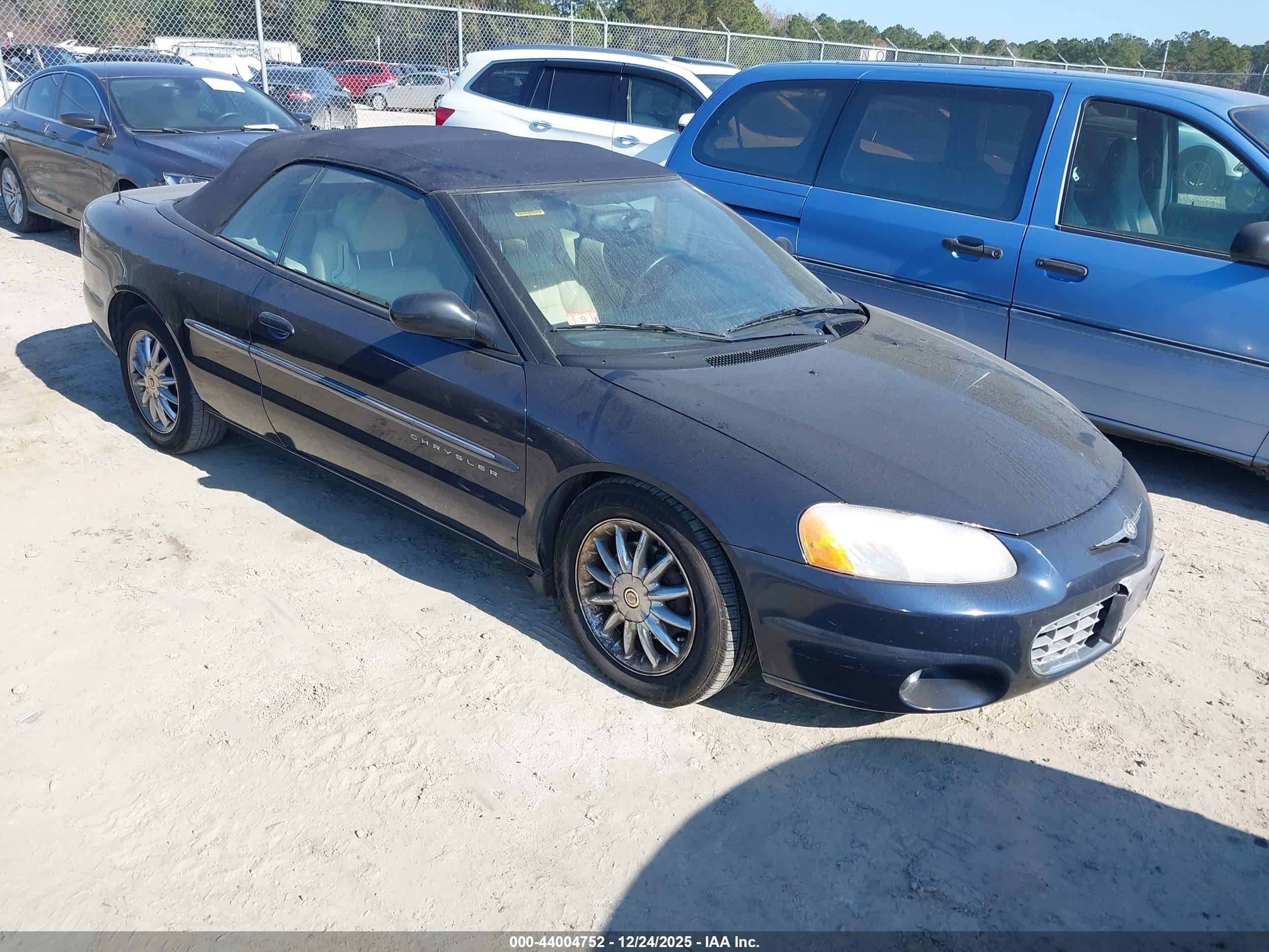 2001 Chrysler Sebring Limited Black vin: 1C3EL65U41N663835
