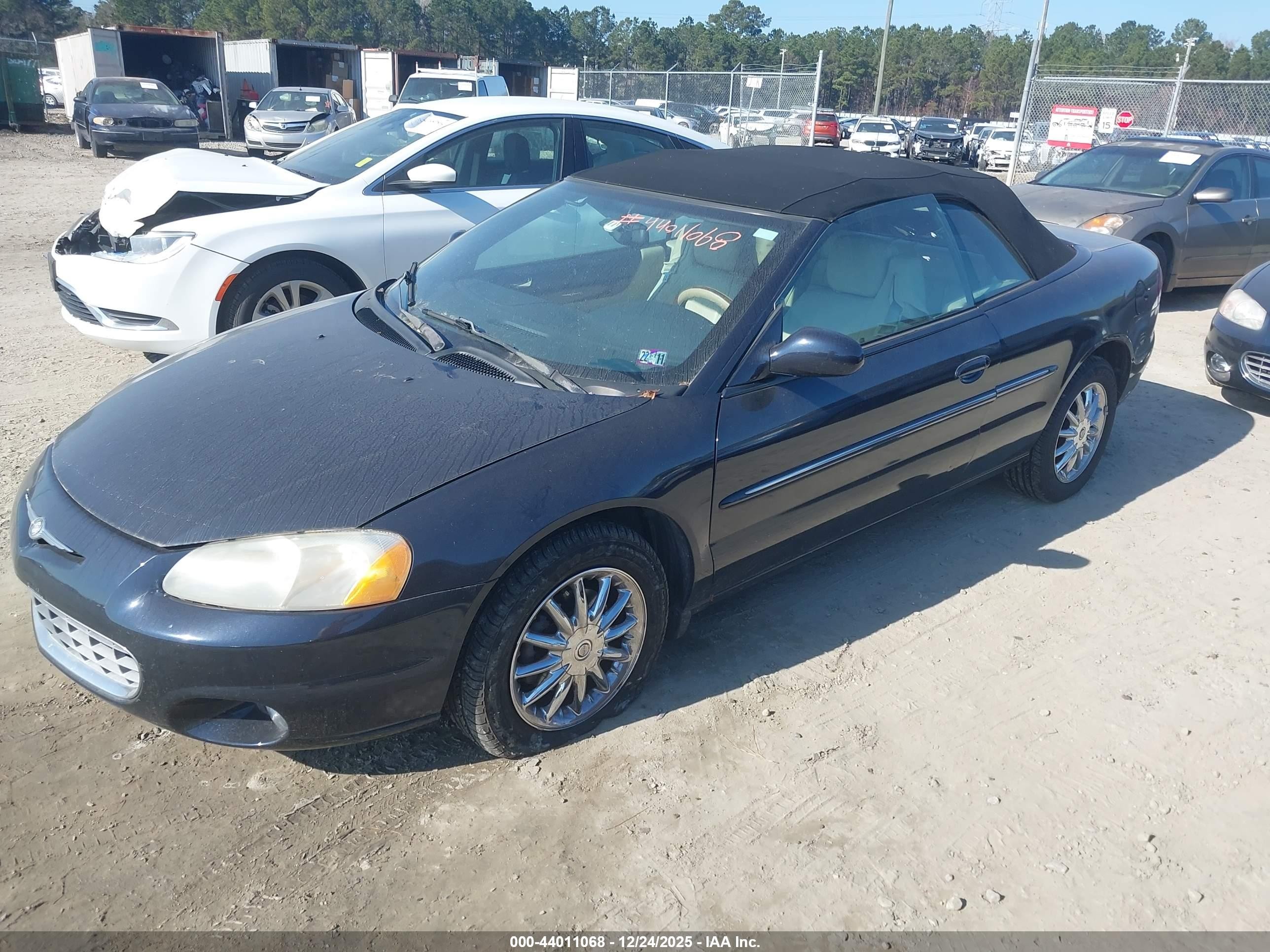 2001 Chrysler Sebring Limited Blue vin: 1C3EL65U51N562612