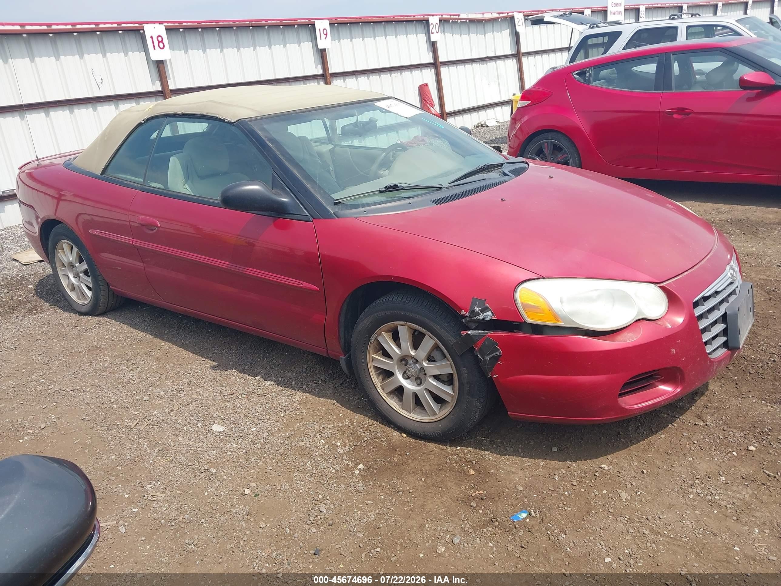 2004 Chrysler Sebring Gtc Red vin: 1C3EL75R54N322787