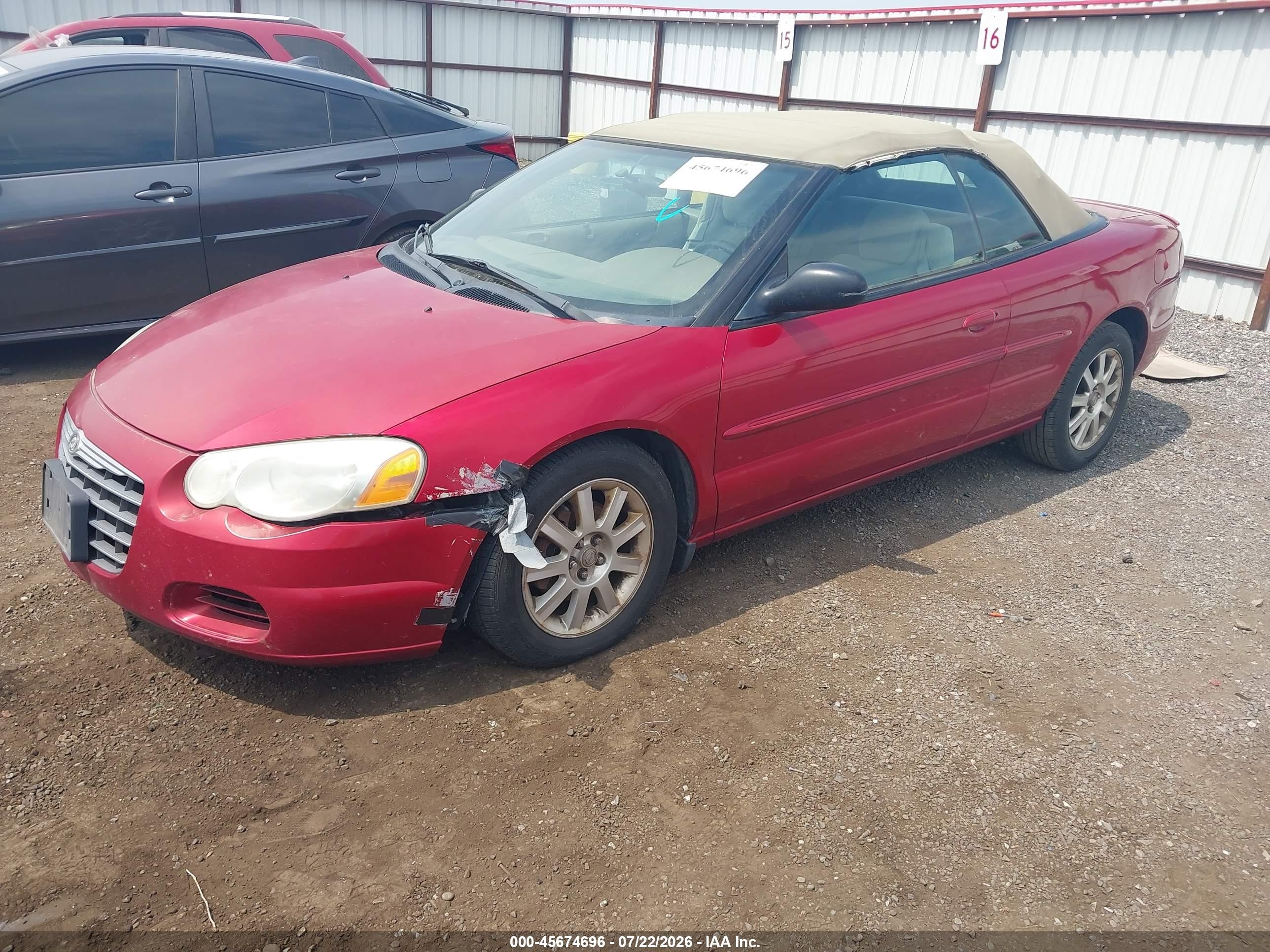2004 Chrysler Sebring Gtc Red vin: 1C3EL75R54N322787