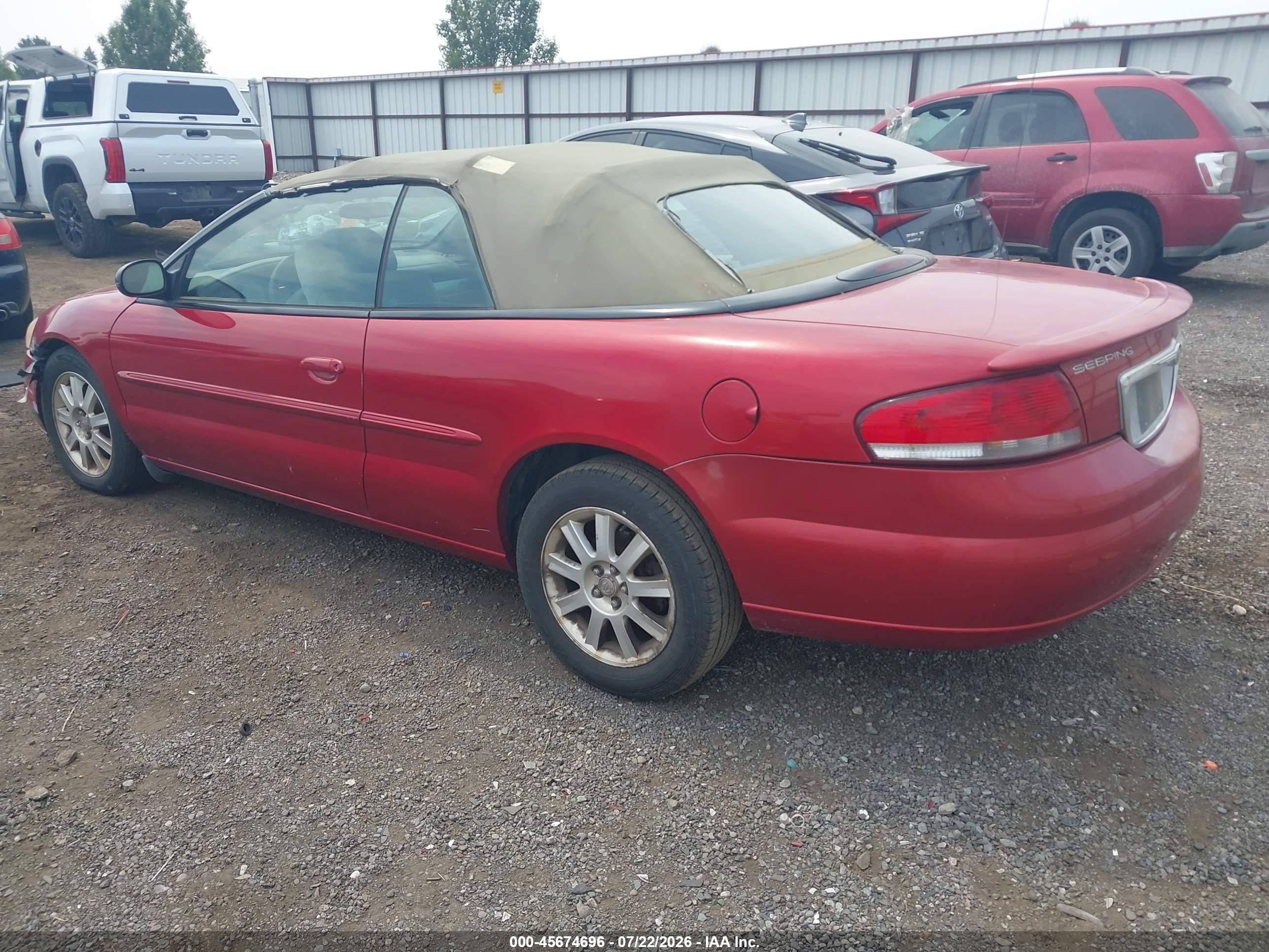 2004 Chrysler Sebring Gtc Red vin: 1C3EL75R54N322787