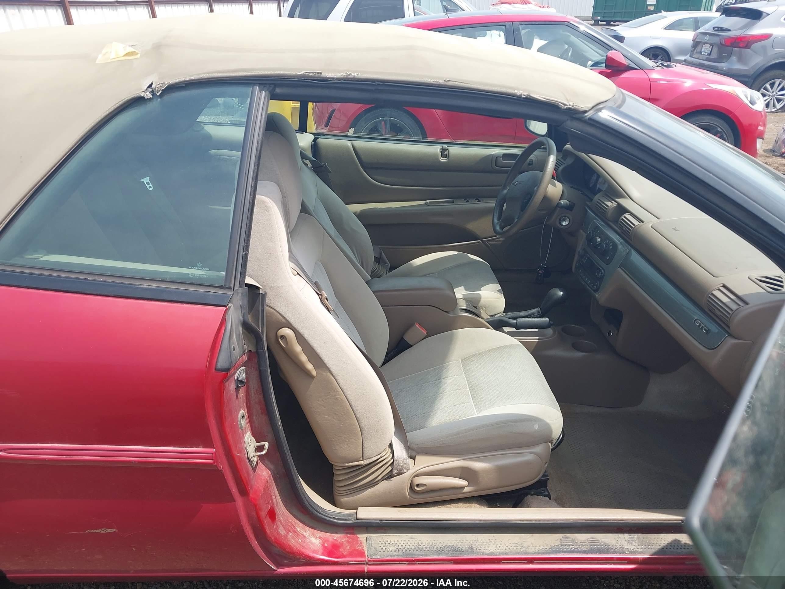 2004 Chrysler Sebring Gtc Red vin: 1C3EL75R54N322787