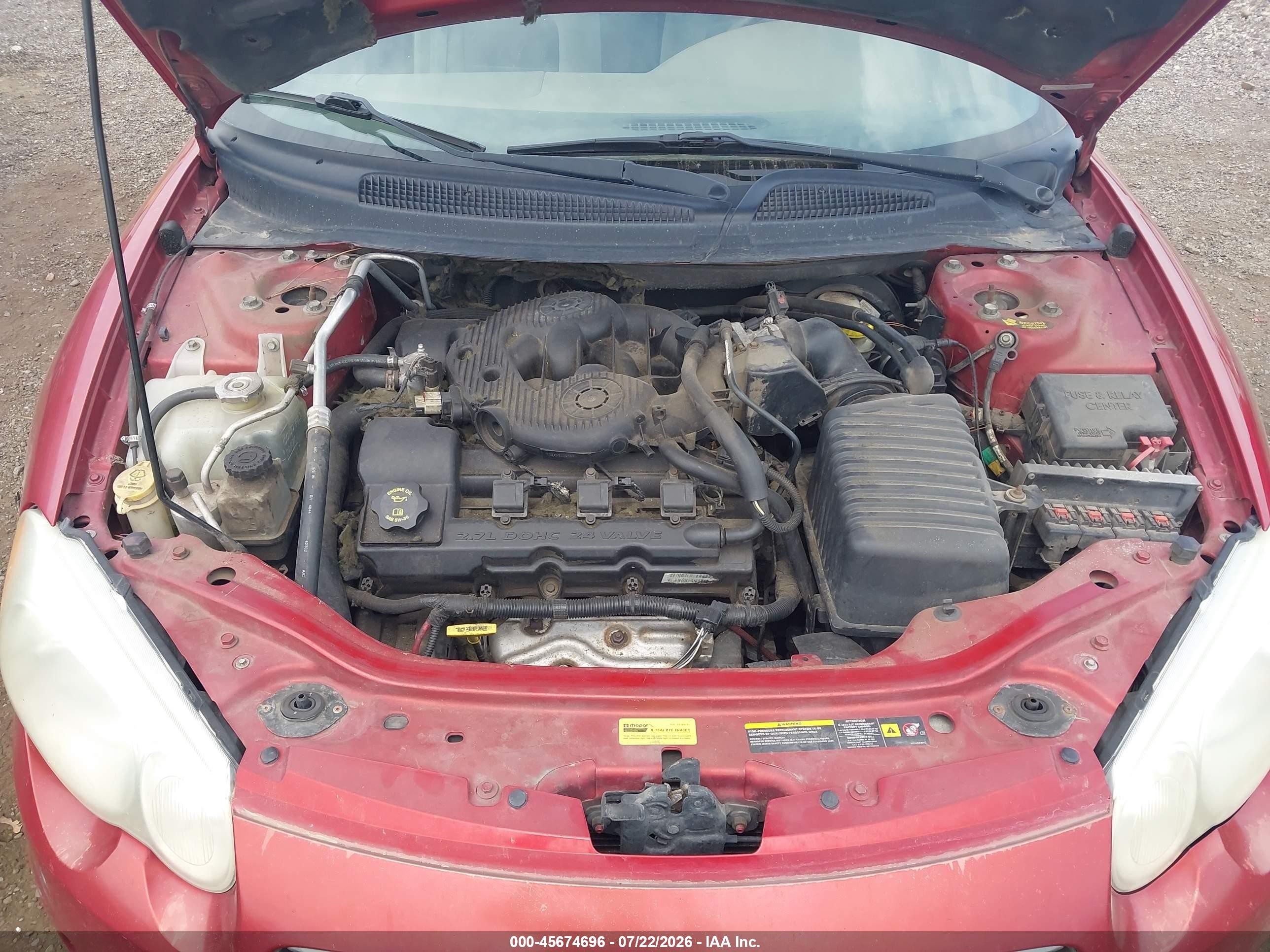 2004 Chrysler Sebring Gtc Red vin: 1C3EL75R54N322787