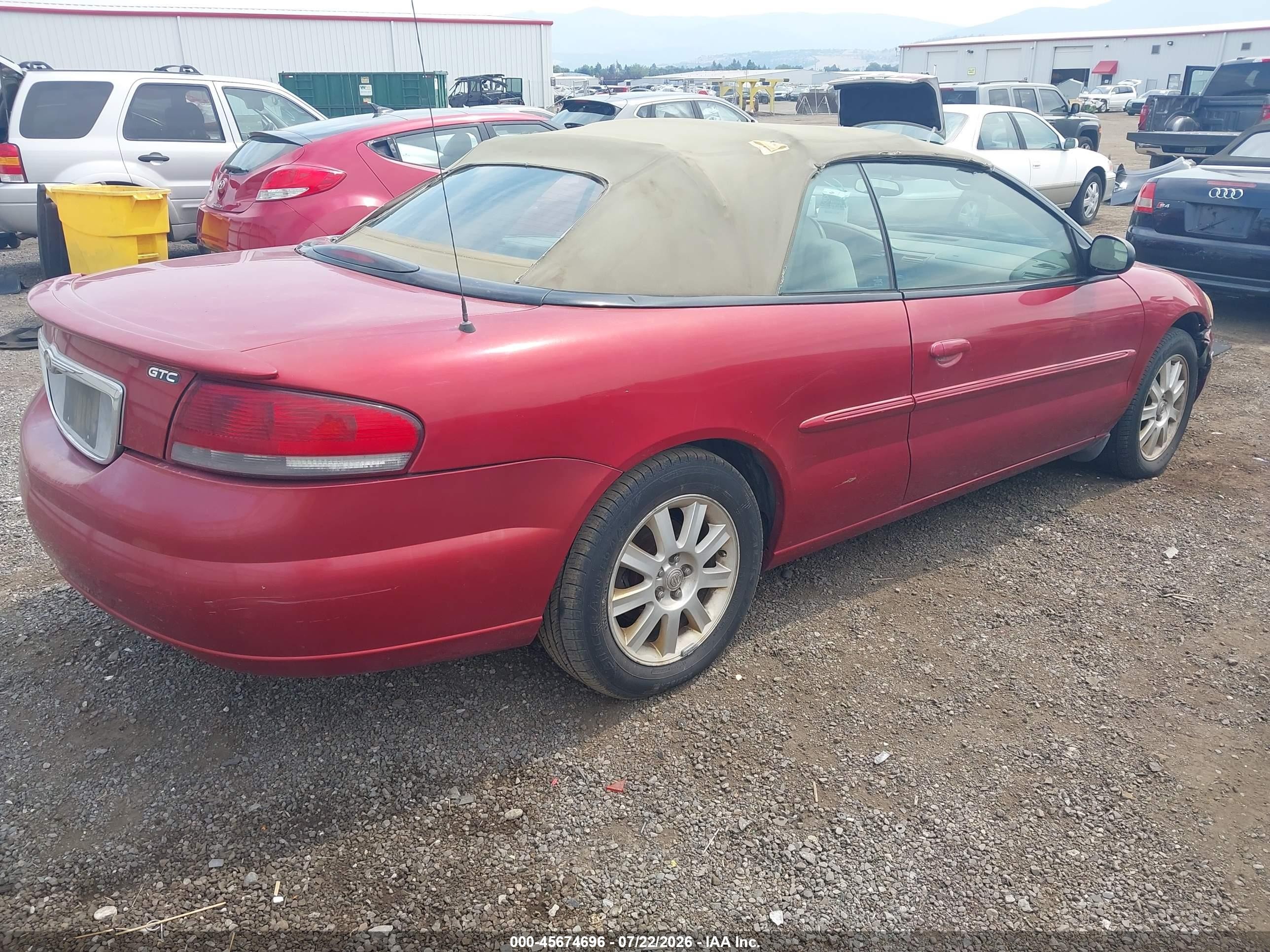 2004 Chrysler Sebring Gtc Red vin: 1C3EL75R54N322787