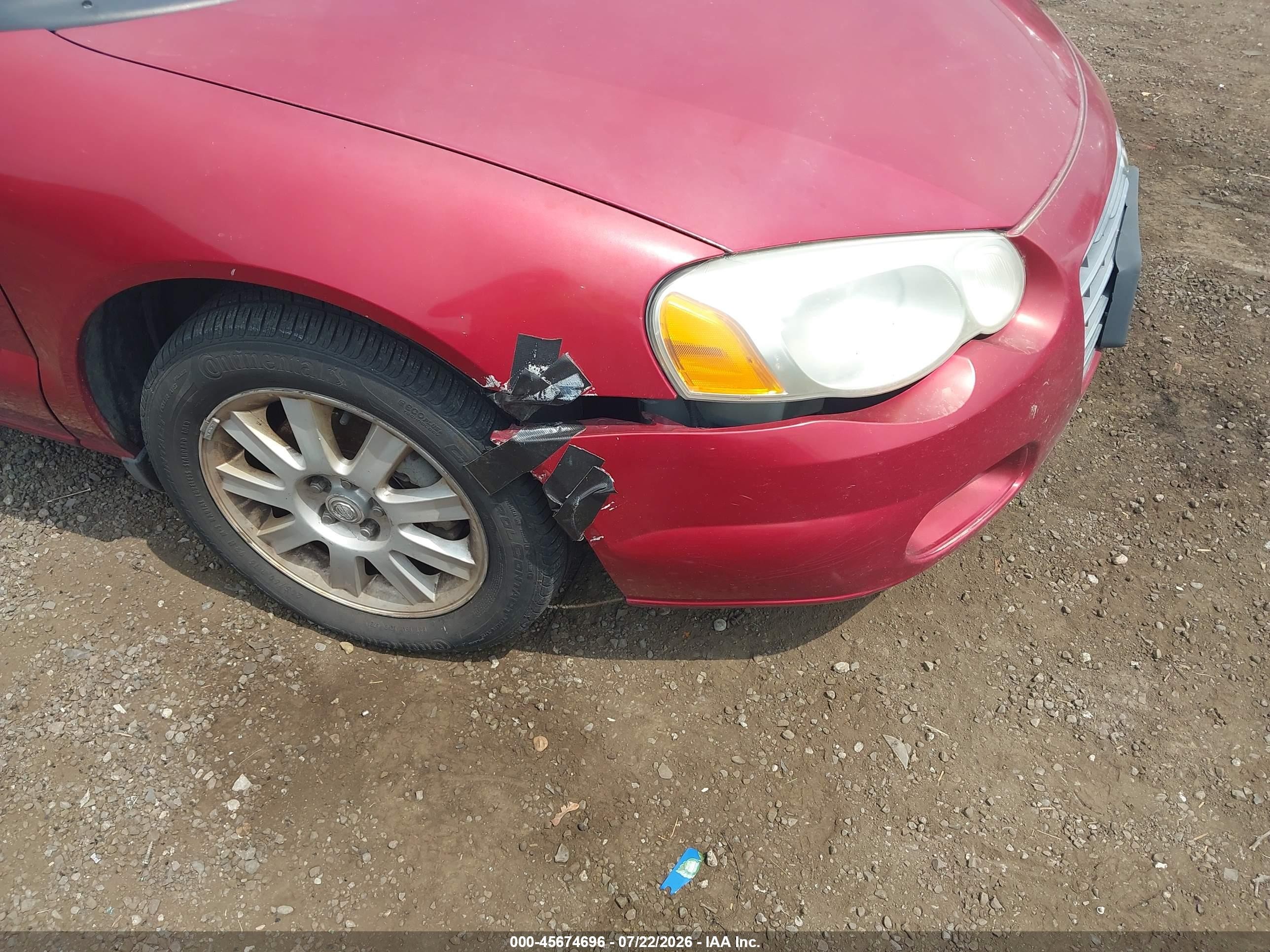 2004 Chrysler Sebring Gtc Red vin: 1C3EL75R54N322787