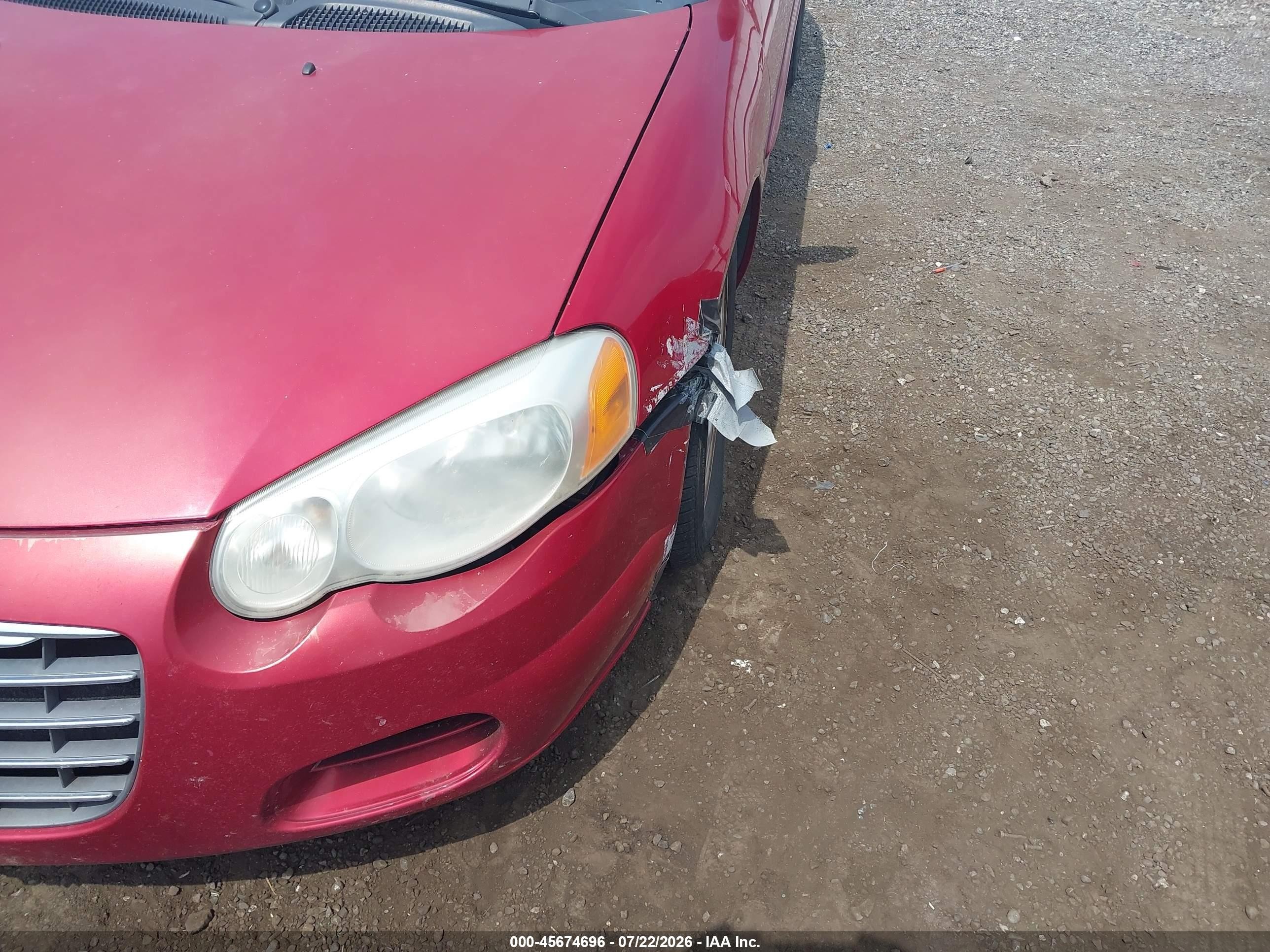 2004 Chrysler Sebring Gtc Red vin: 1C3EL75R54N322787
