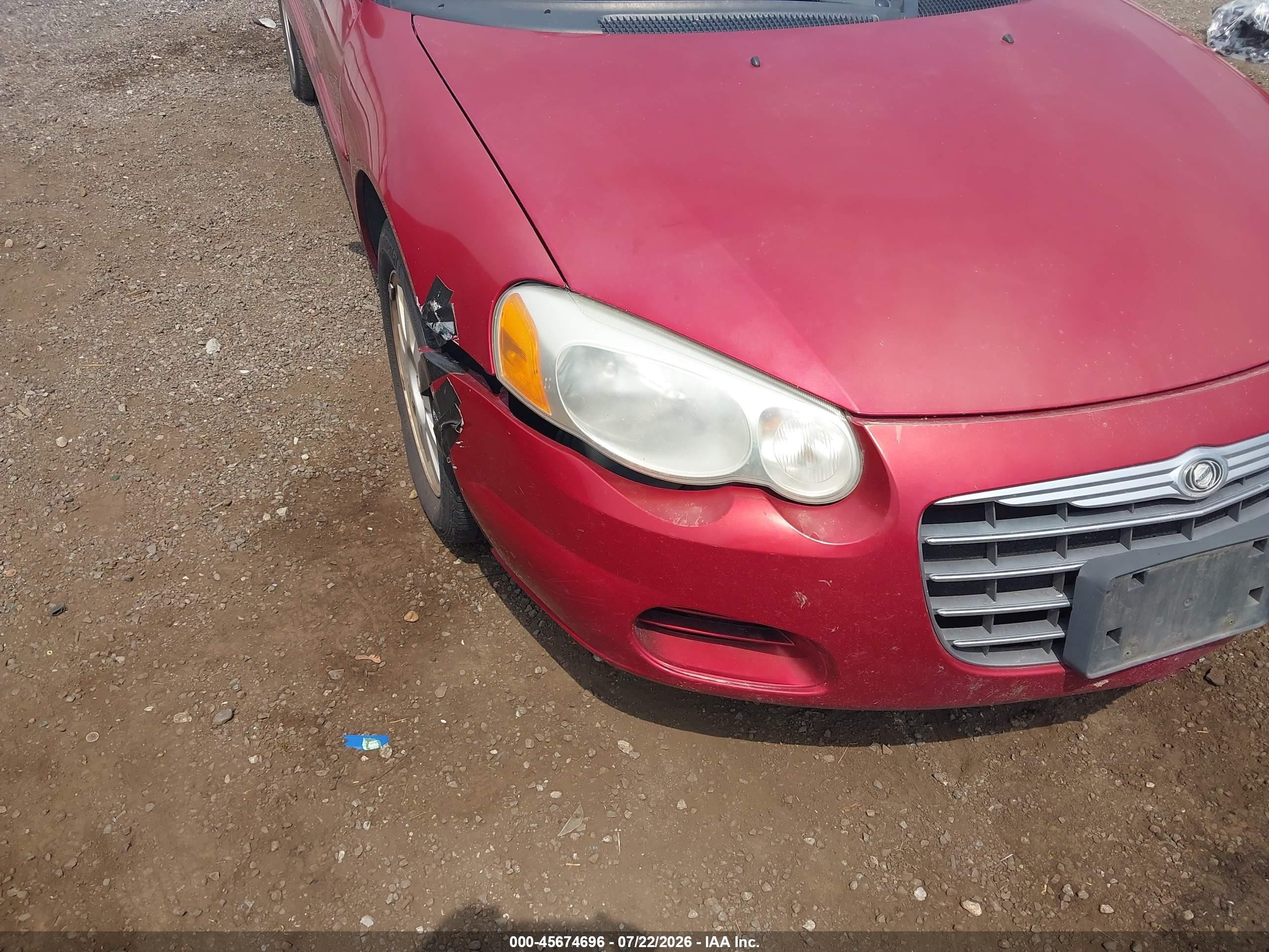 2004 Chrysler Sebring Gtc Red vin: 1C3EL75R54N322787