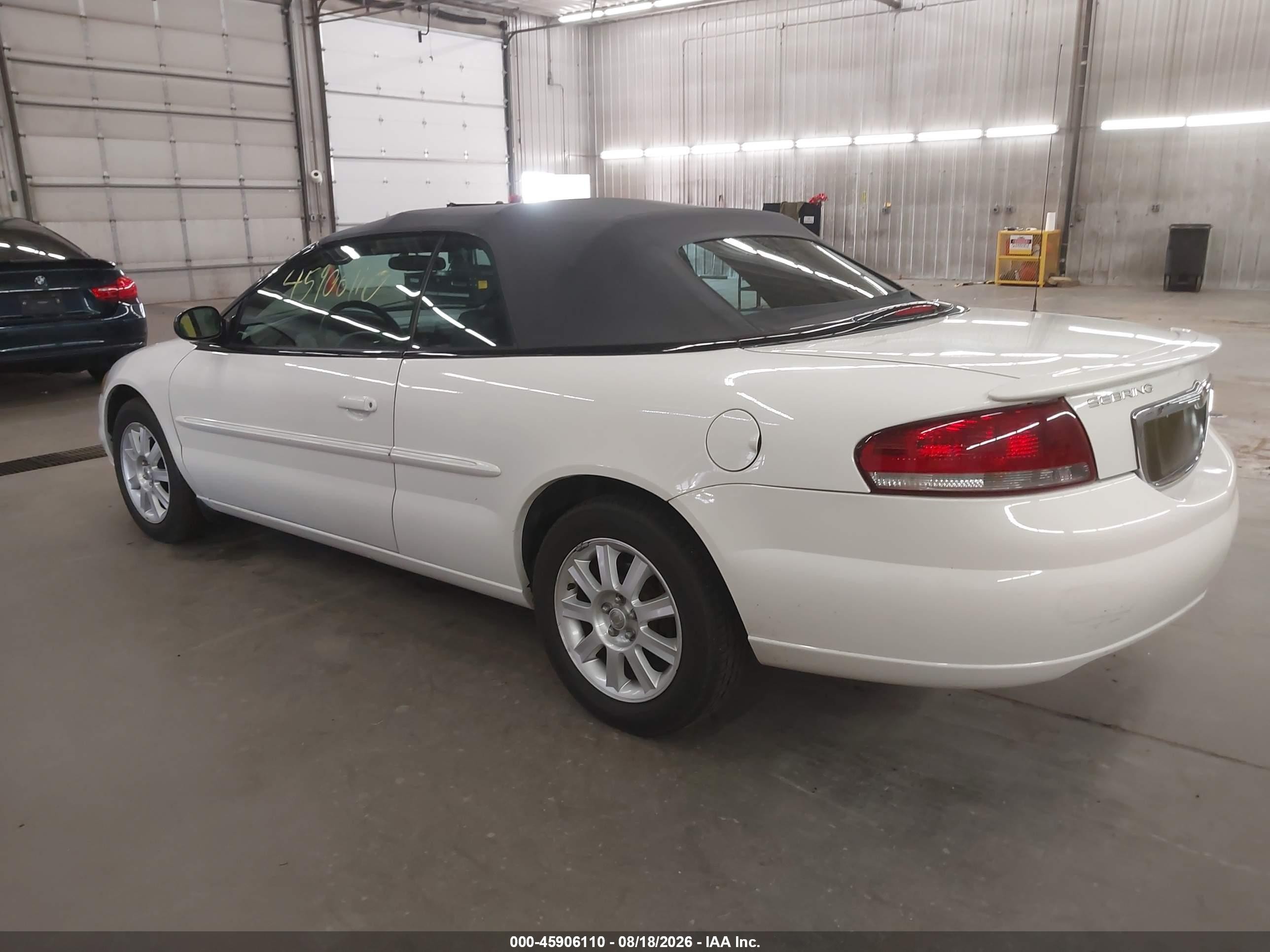 2005 Chrysler Sebring Gtc White vin: 1C3EL75R55N640121