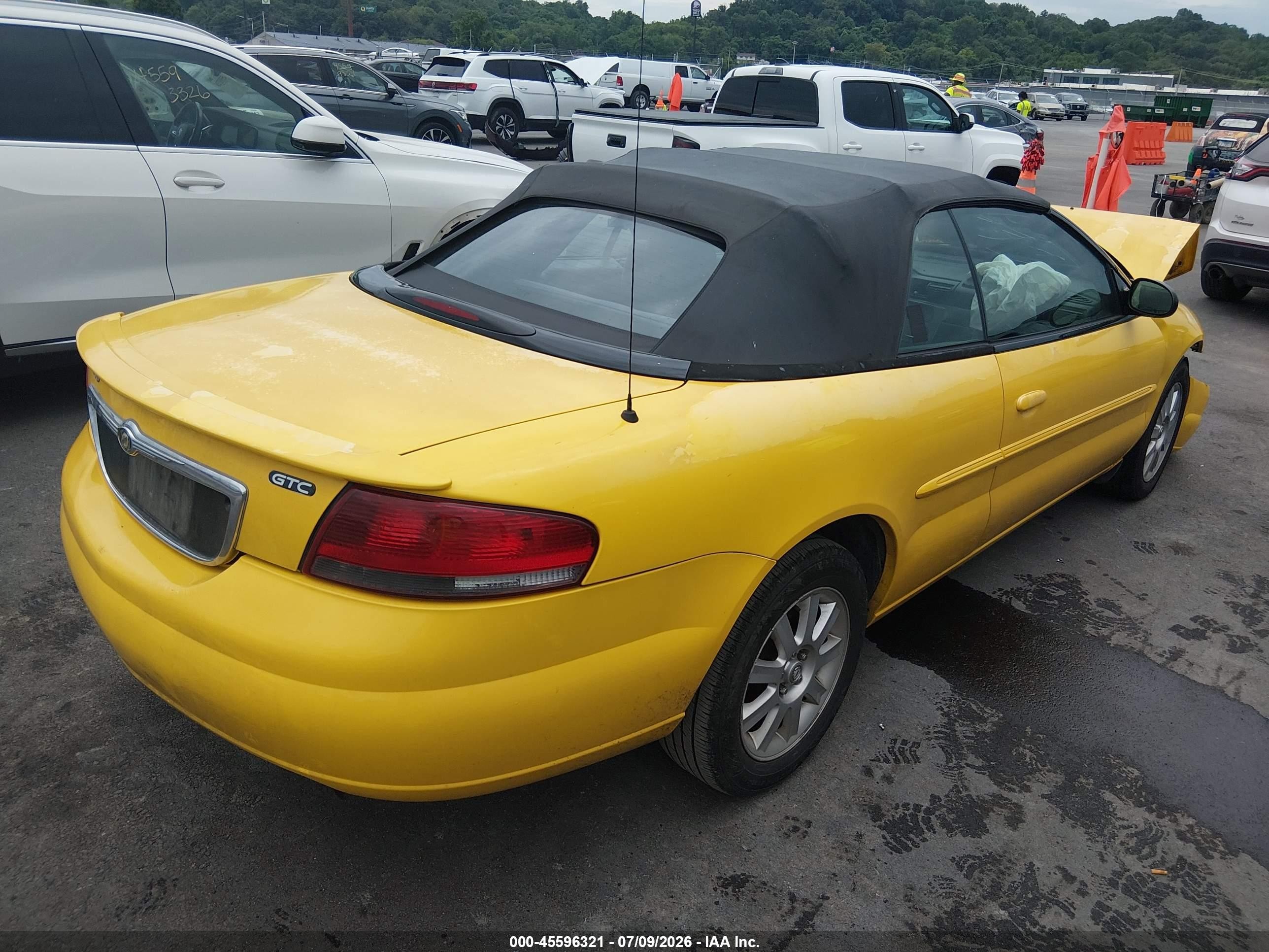 2004 Chrysler Sebring Gtc Yellow vin: 1C3EL75R64N190154
