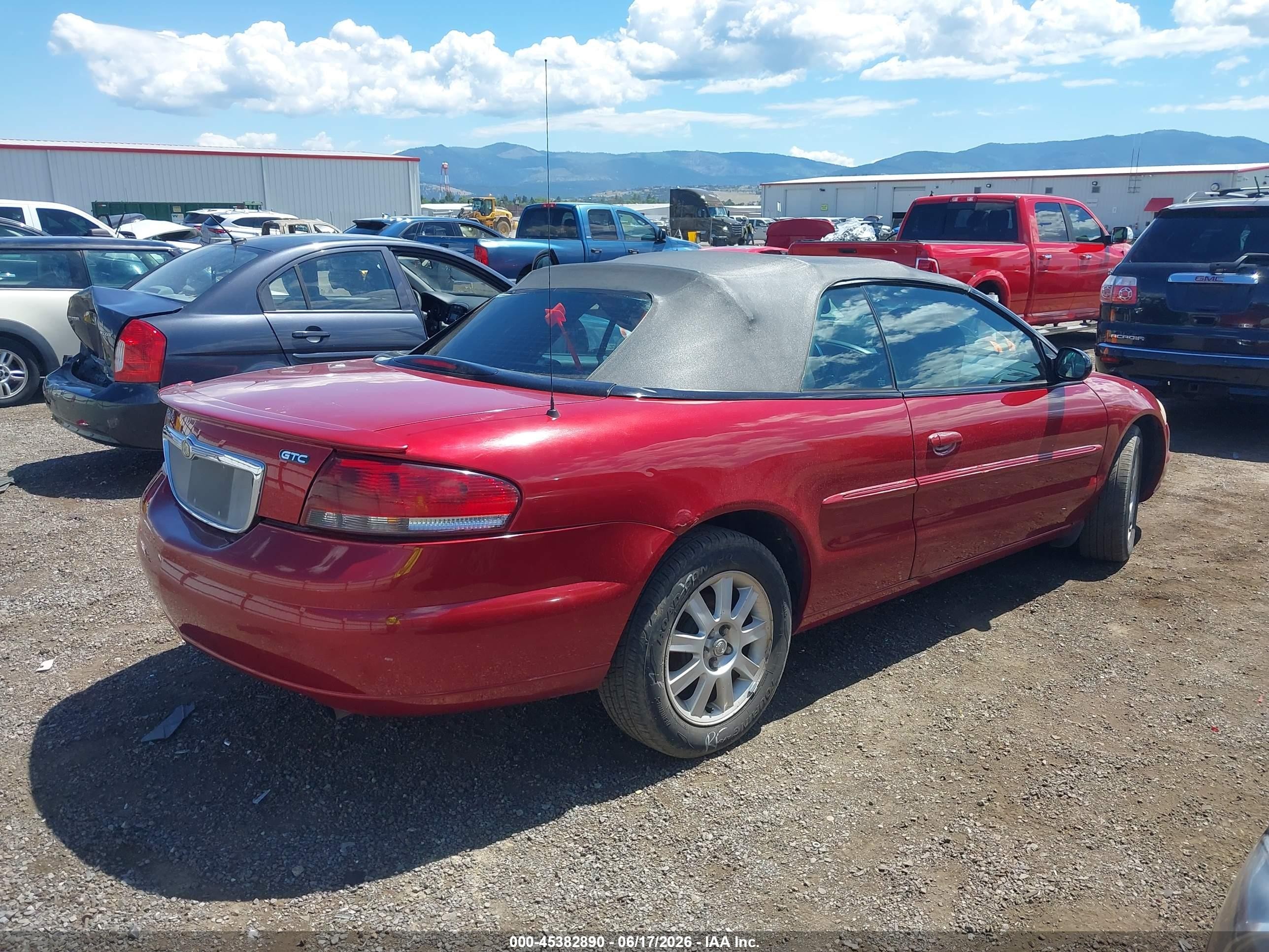 2006 Chrysler Sebring Gtc Red vin: 1C3EL75RX6N130039