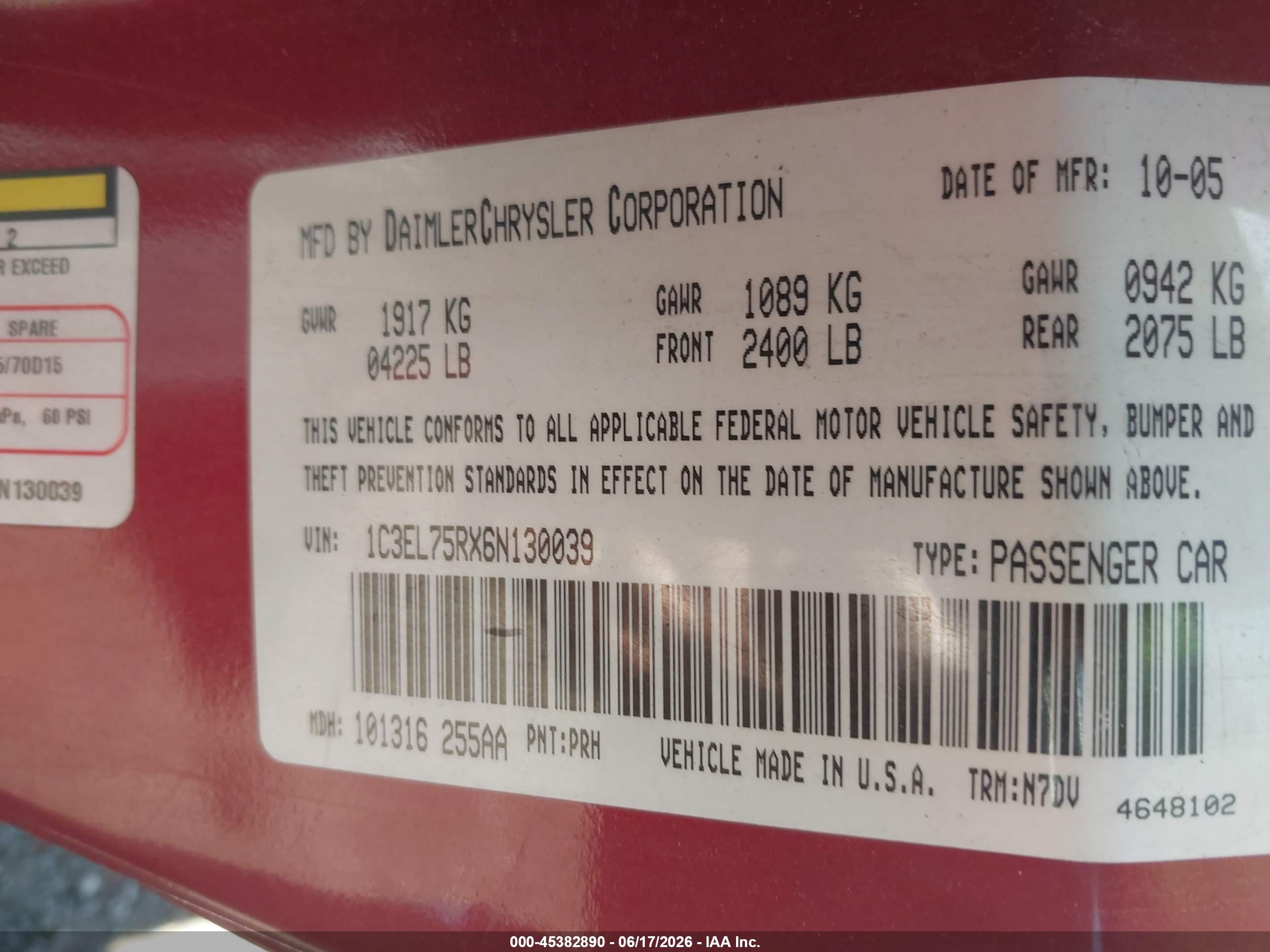 2006 Chrysler Sebring Gtc Red vin: 1C3EL75RX6N130039