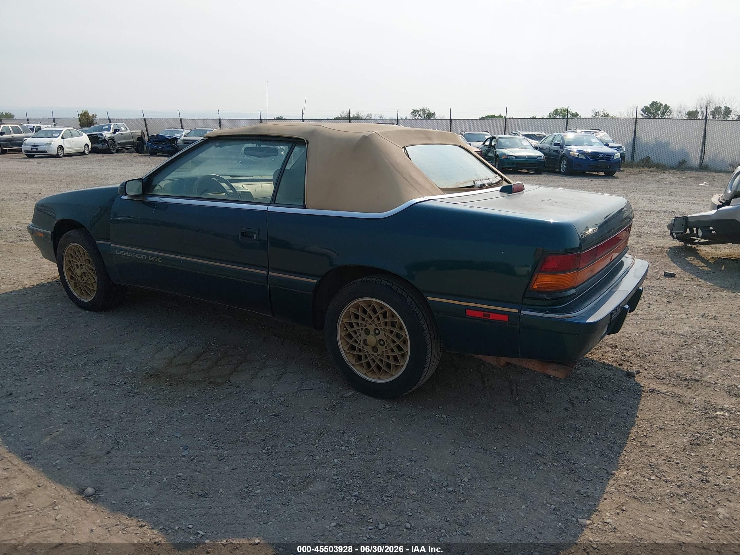 1994 Chrysler Lebaron Gtc/lx Green vin: 1C3EU4534RF331540
